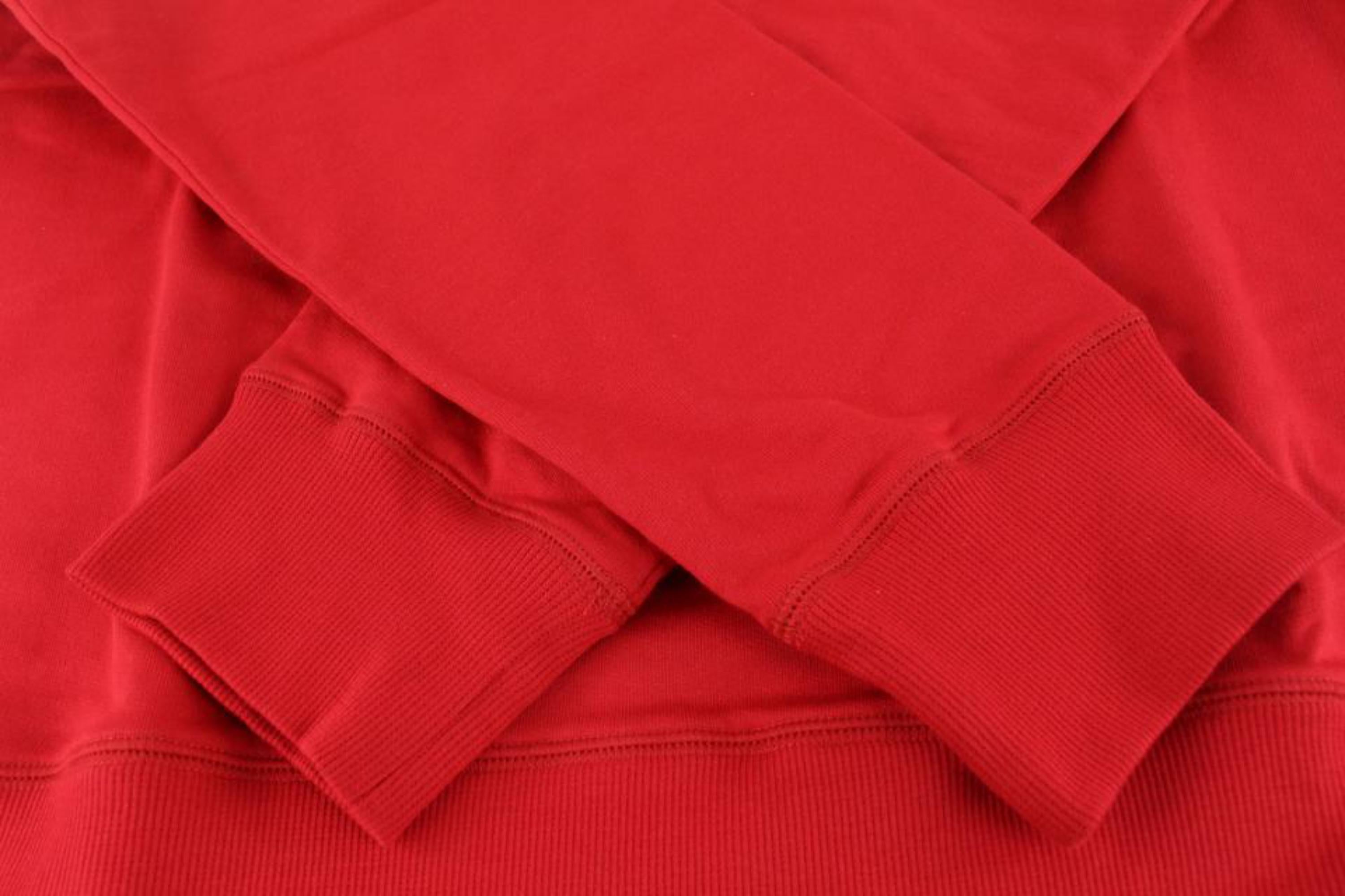 Louis Vuitton x Supreme LV x Supreme Men's XL Red Monogram Arc Logo Crewneck Swe For Sale 5
