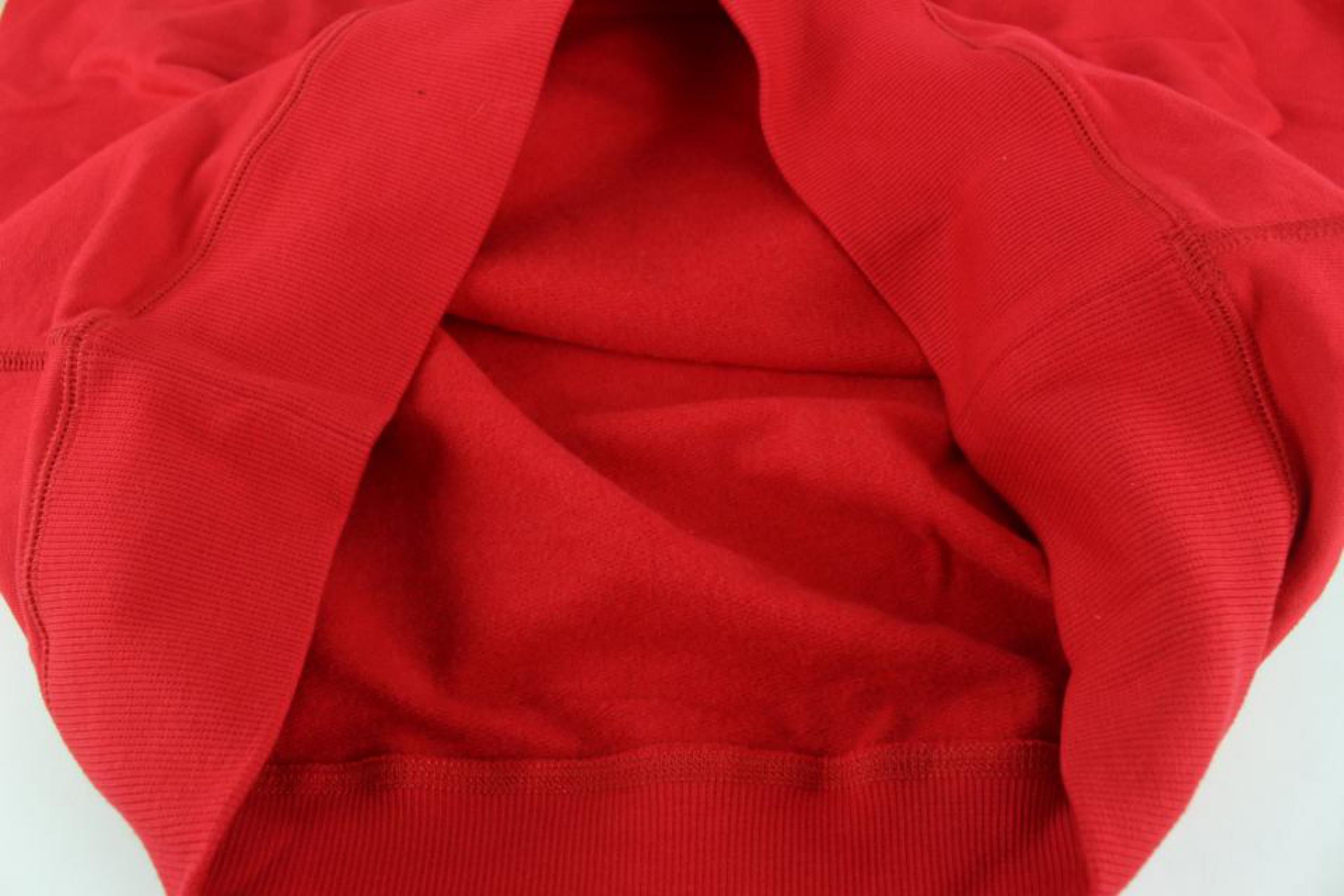 Louis Vuitton x Supreme LV x Supreme Men's XL Red Monogram Arc Logo Crewneck Swe For Sale 1