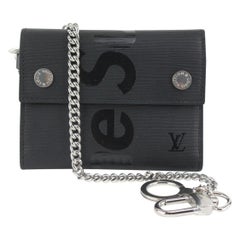 Louis Vuitton x Supreme LV x Supreme New Black Epi Leather Chain Compact Men's W
