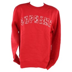 Louis Vuitton x Supreme LV x Supreme New Herren Pullover mit großem rotem Monogramm Arc Logo
