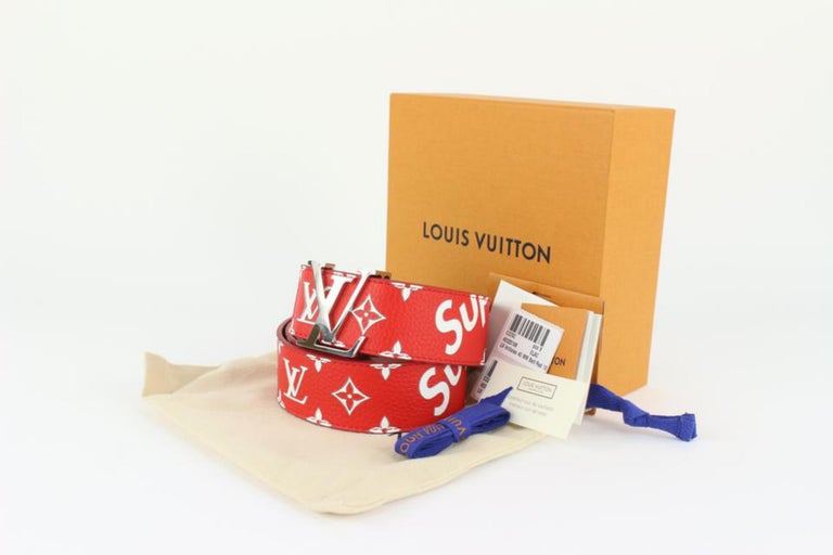 Louis Vuitton x Supreme LV x Supreme New Ultra Rare Red 100/40 Monogram  Initiale For Sale at 1stDibs