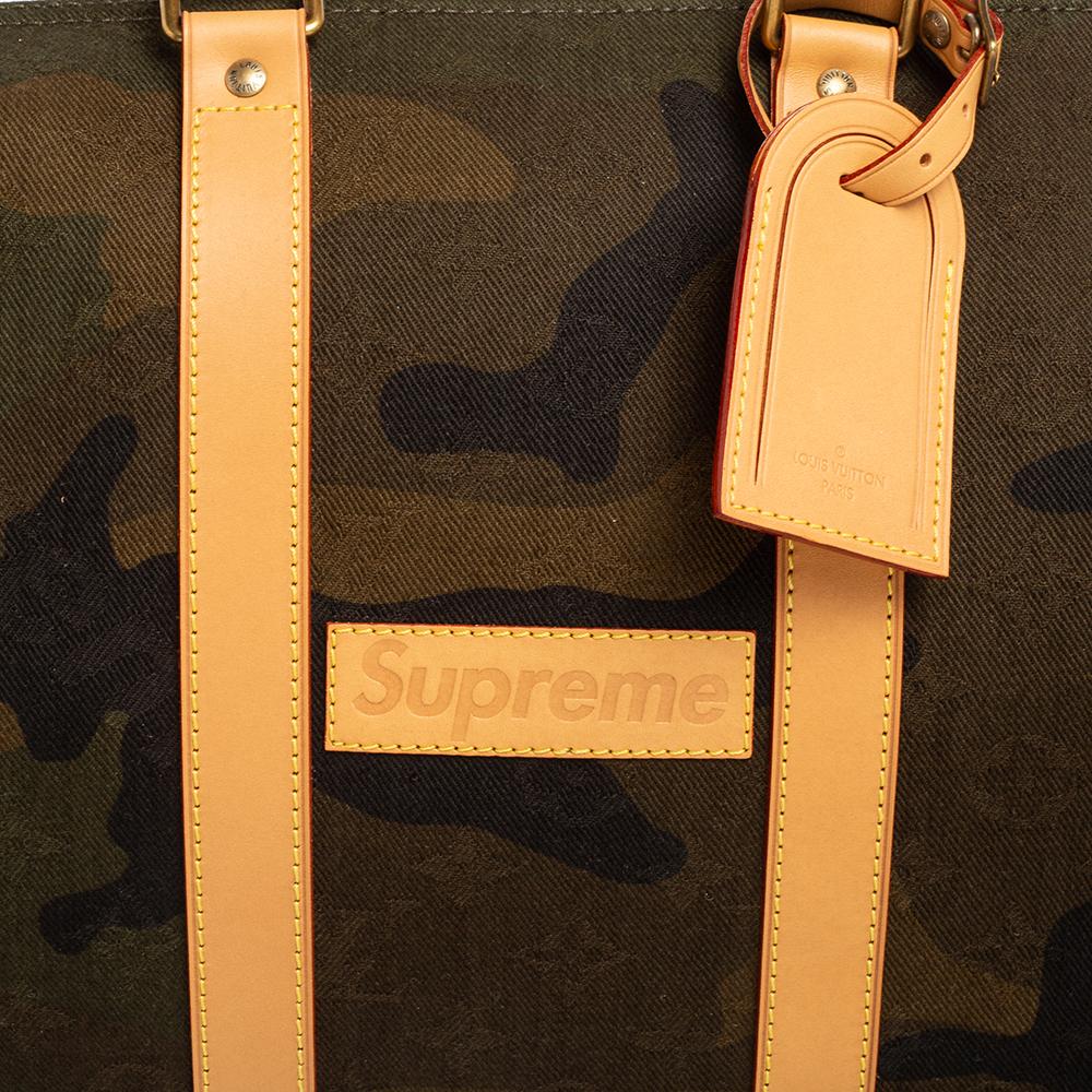 Louis Vuitton x Supreme Monogram Camouflage Keepall Bandouliere 45 Bag 2