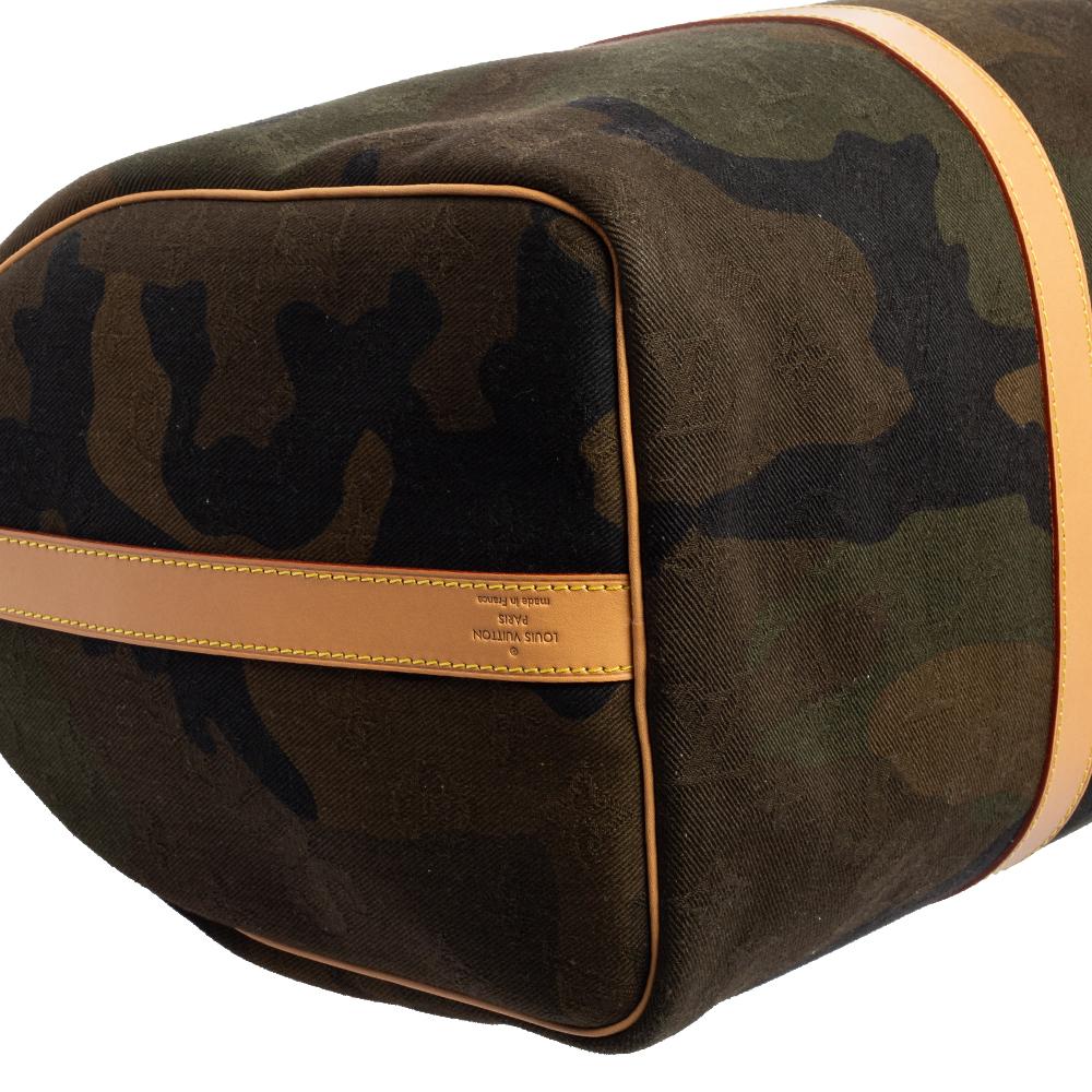 Louis Vuitton x Supreme Monogram Camouflage Keepall Bandouliere 45 Bag 3