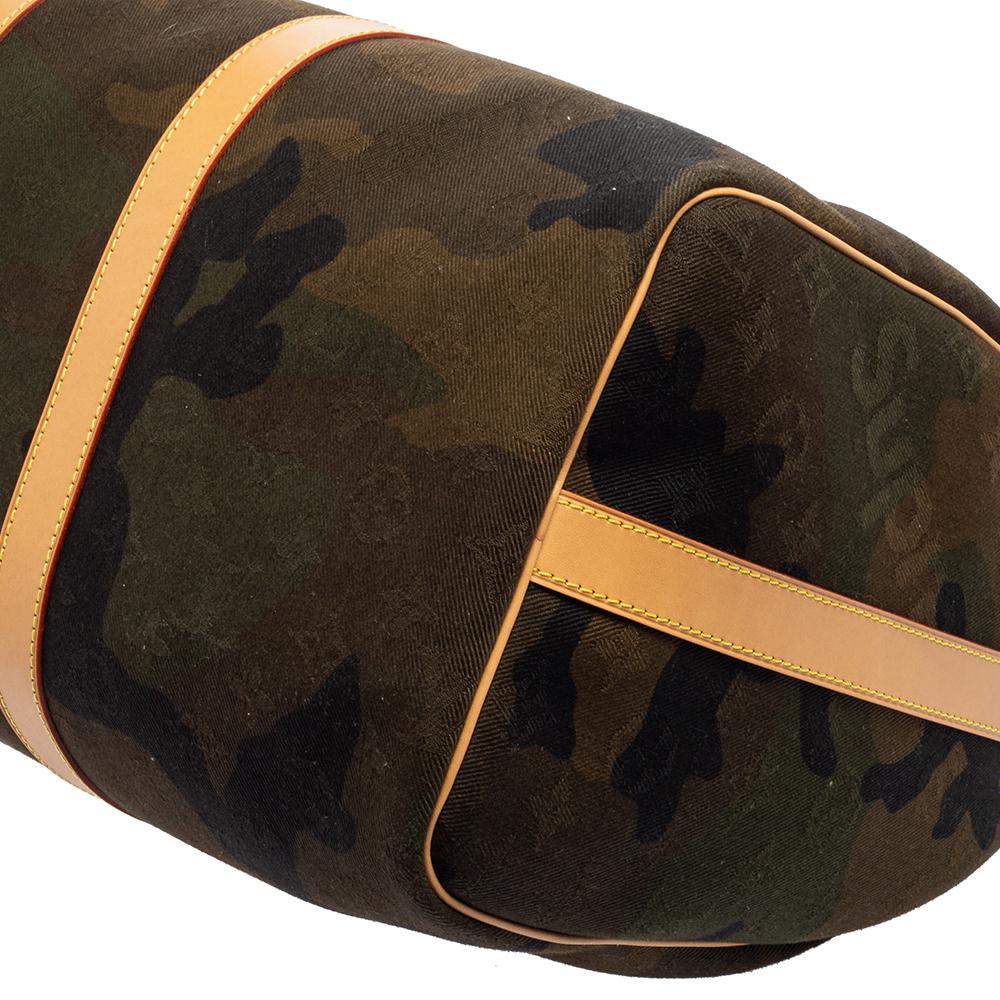 Louis Vuitton x Supreme Monogram Camouflage Keepall Bandouliere 45 Bag 4