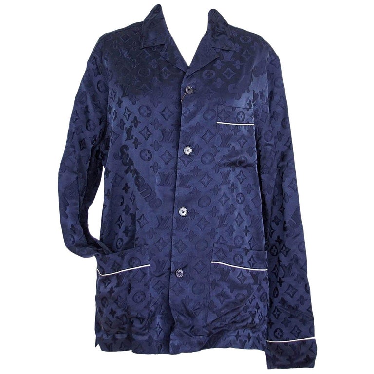 Louis Vuitton X Supreme Pyjama Set Navy Celine Dion Paris Haute Couture M  New at 1stDibs