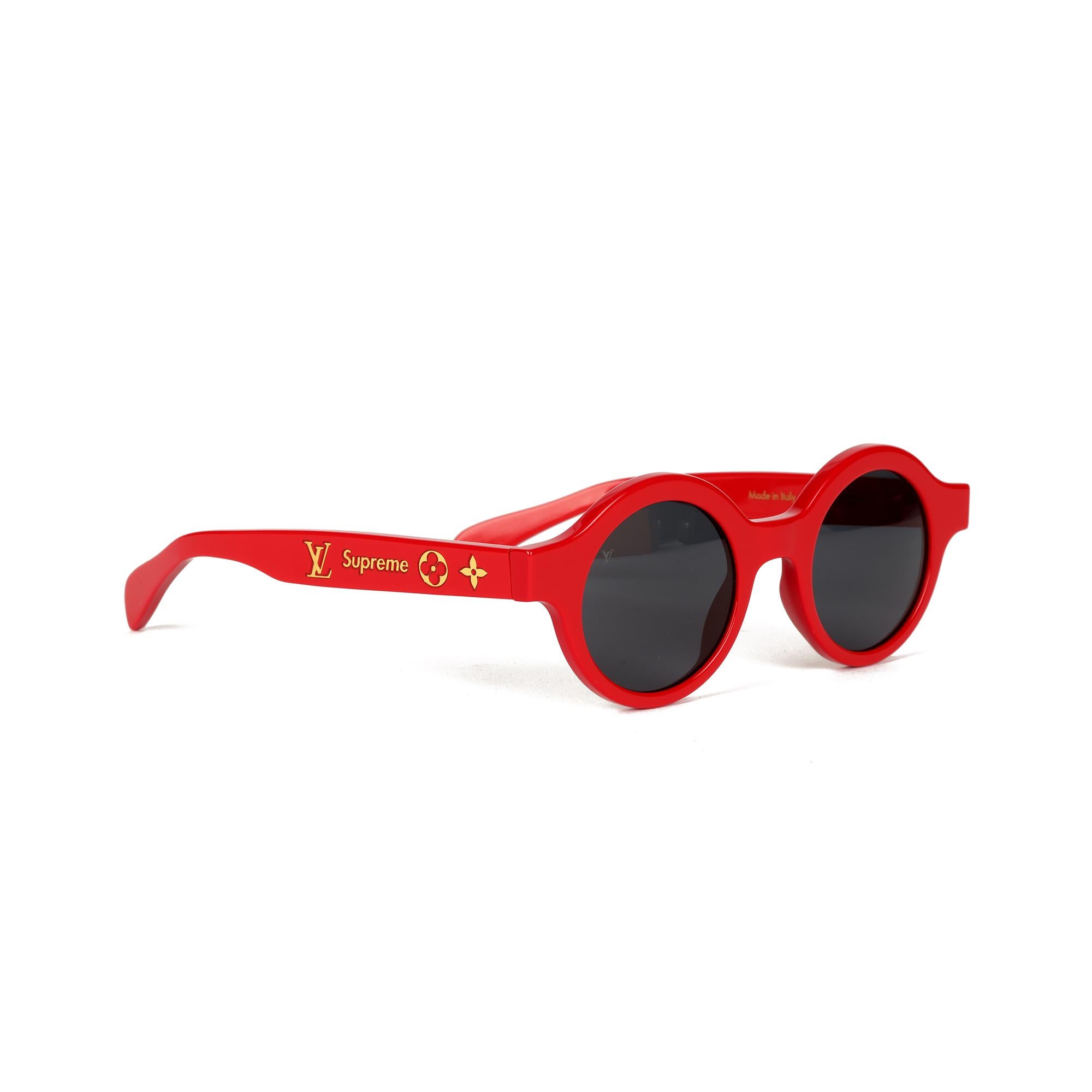 supreme louis vuitton sun glasses Collab Black Hologram