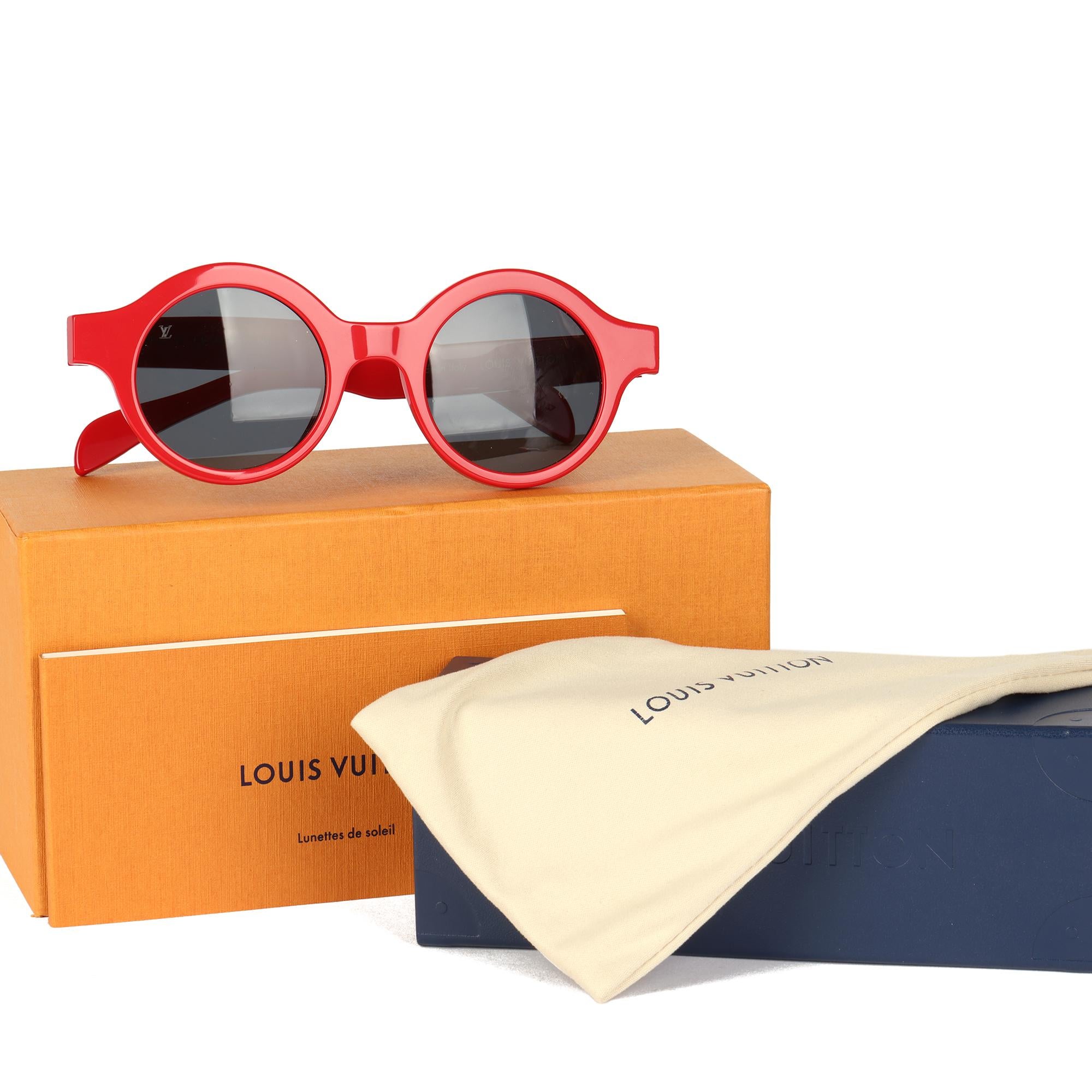 Louis Vuitton x Supreme Red Acetate Downtown Sunglasses For Sale 1