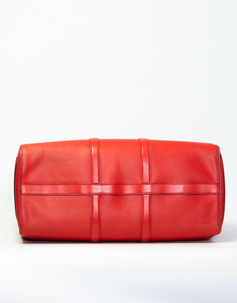 Rouge Louis Vuitton X Supreme Bandouliere rouge Édition Limitée Duffle Keepall 45 en vente