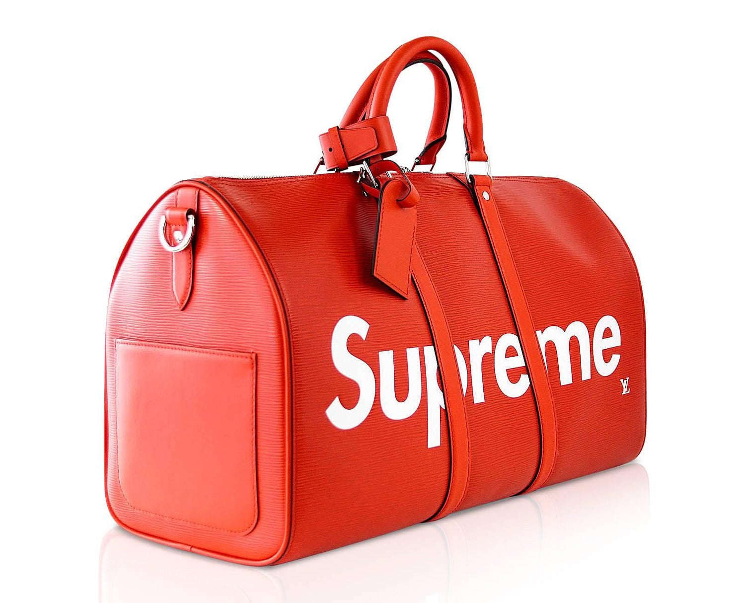 Louis Vuitton X Supreme Red Epi Keepall Bandouliere Duffle Bag 45 at  1stDibs | supreme x lv duffle bag, supreme lv duffle bag, supreme louis  vuitton duffle bag