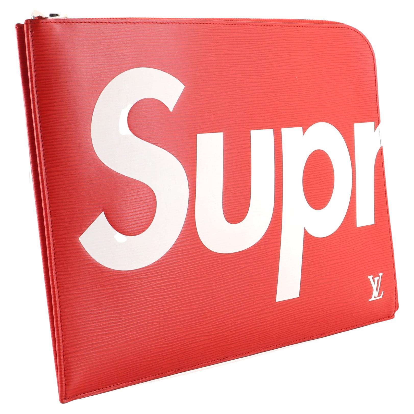Louis Vuitton x Supreme Red Epi Leather Pochette Jour Limited Edition GM  Pouch For Sale at 1stDibs