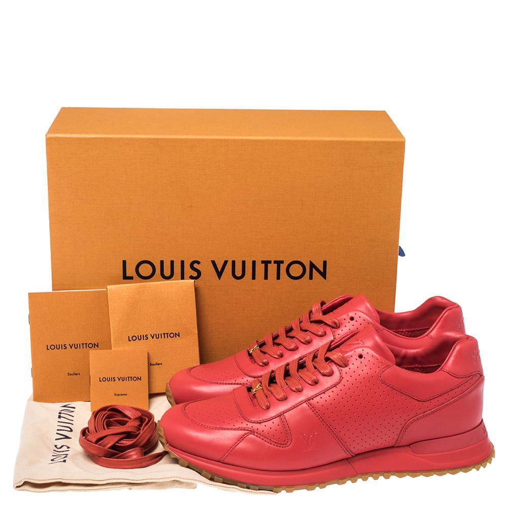 Louis Vuitton x Supreme Red Leather Run Away Sneakers Size 42 1