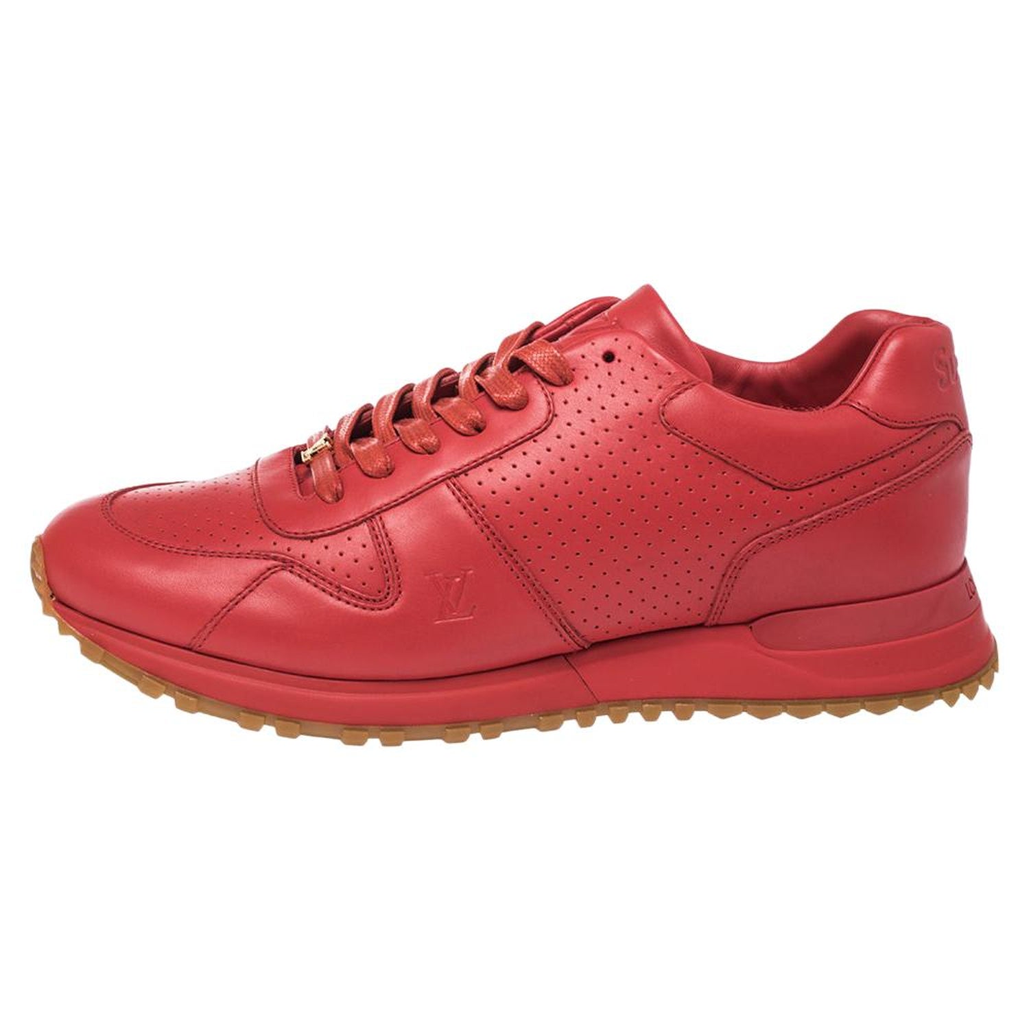 Louis Vuitton x Supreme Red Leather Run Away Sneakers Size 42 at 1stDibs