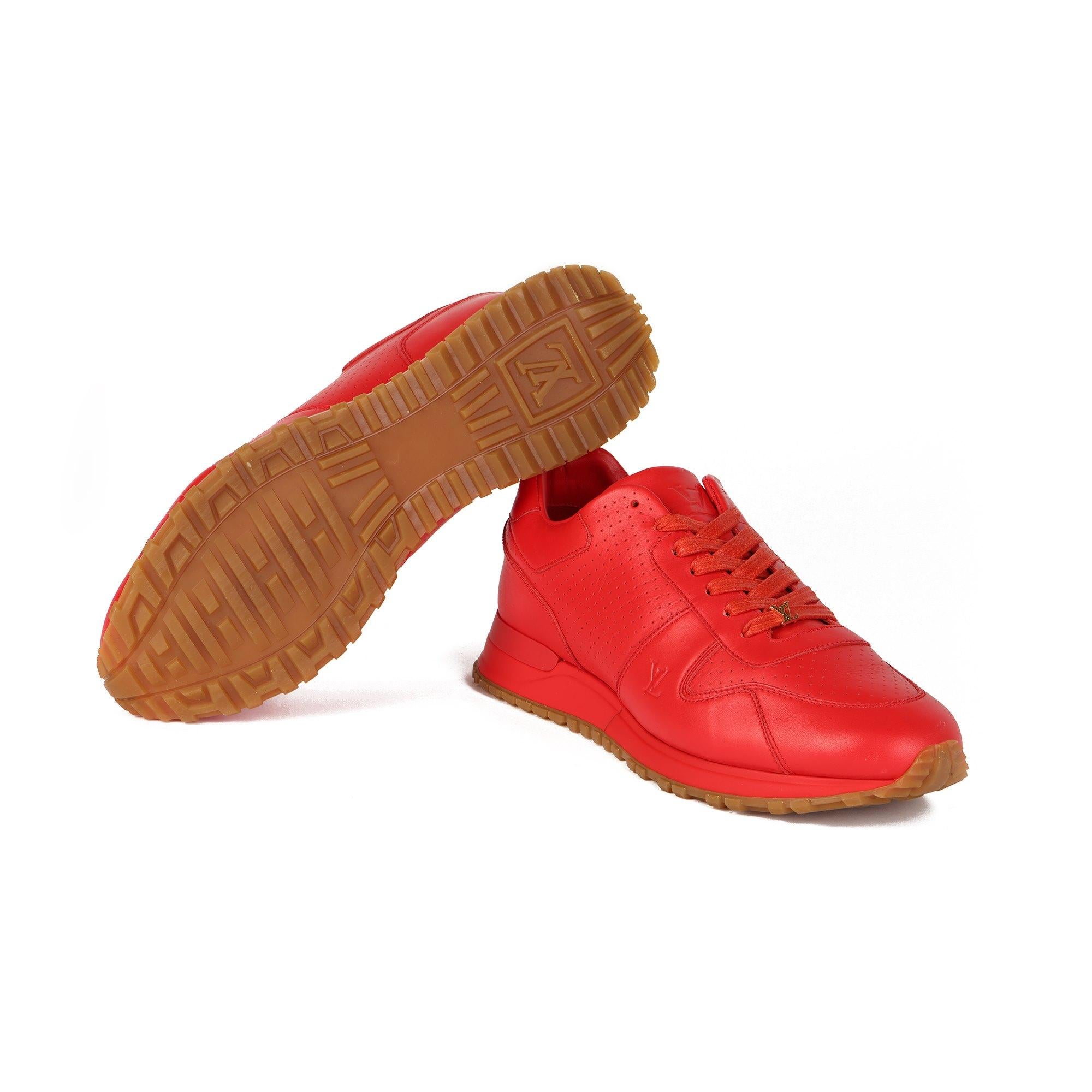 Louis Vuitton x Supreme NY Red Leather Run Away Sneakers Schuhe