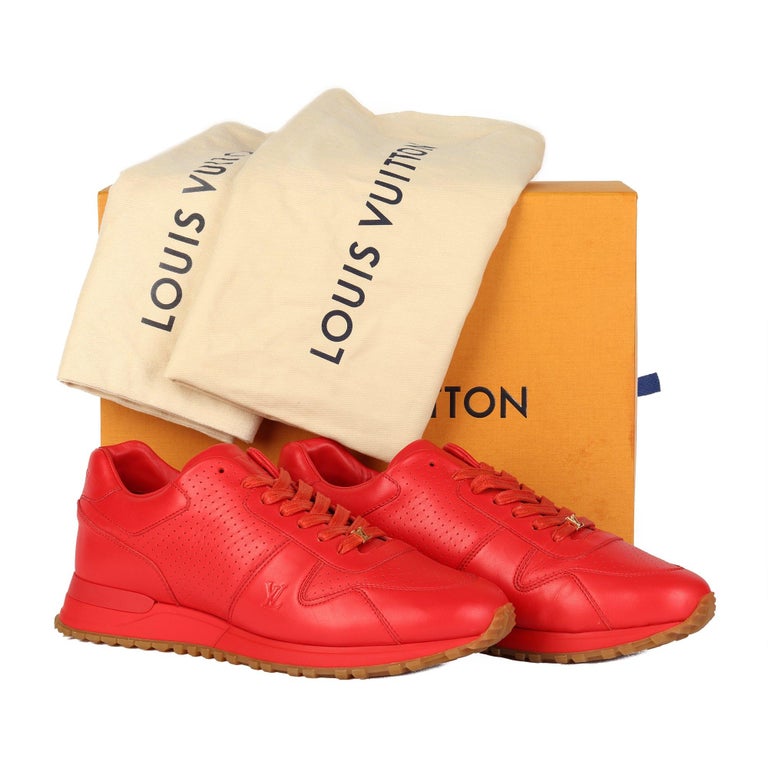 Louis Vuitton x Supreme Red Leather Run Away Lace Up Sneakers Size