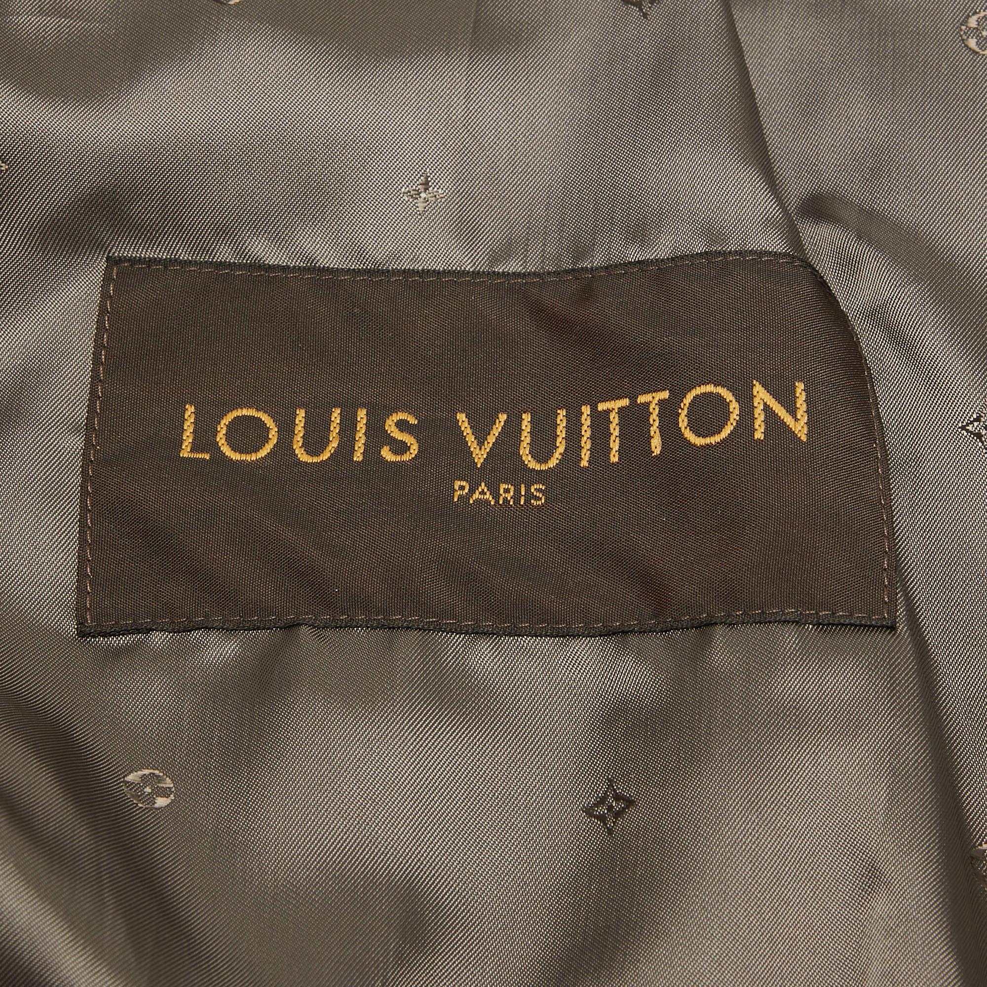 Men's Louis Vuitton X Supreme Red Monogram Leather Bomber Jacket M For Sale