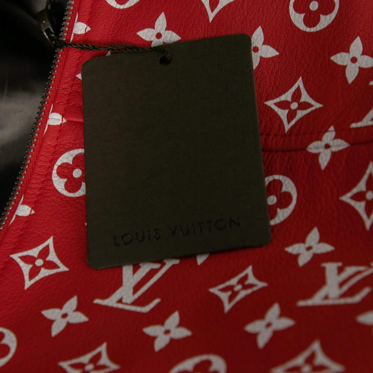 Louis Vuitton X Supreme Red Monogrammed Leather Bomber Jacket M Louis  Vuitton | The Luxury Closet