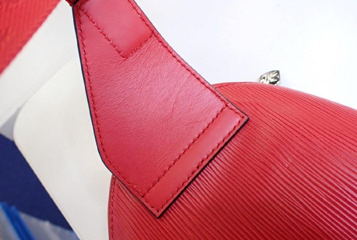 Women's Louis Vuitton x Supreme Red White Epi Leather Bum Bag For Sale