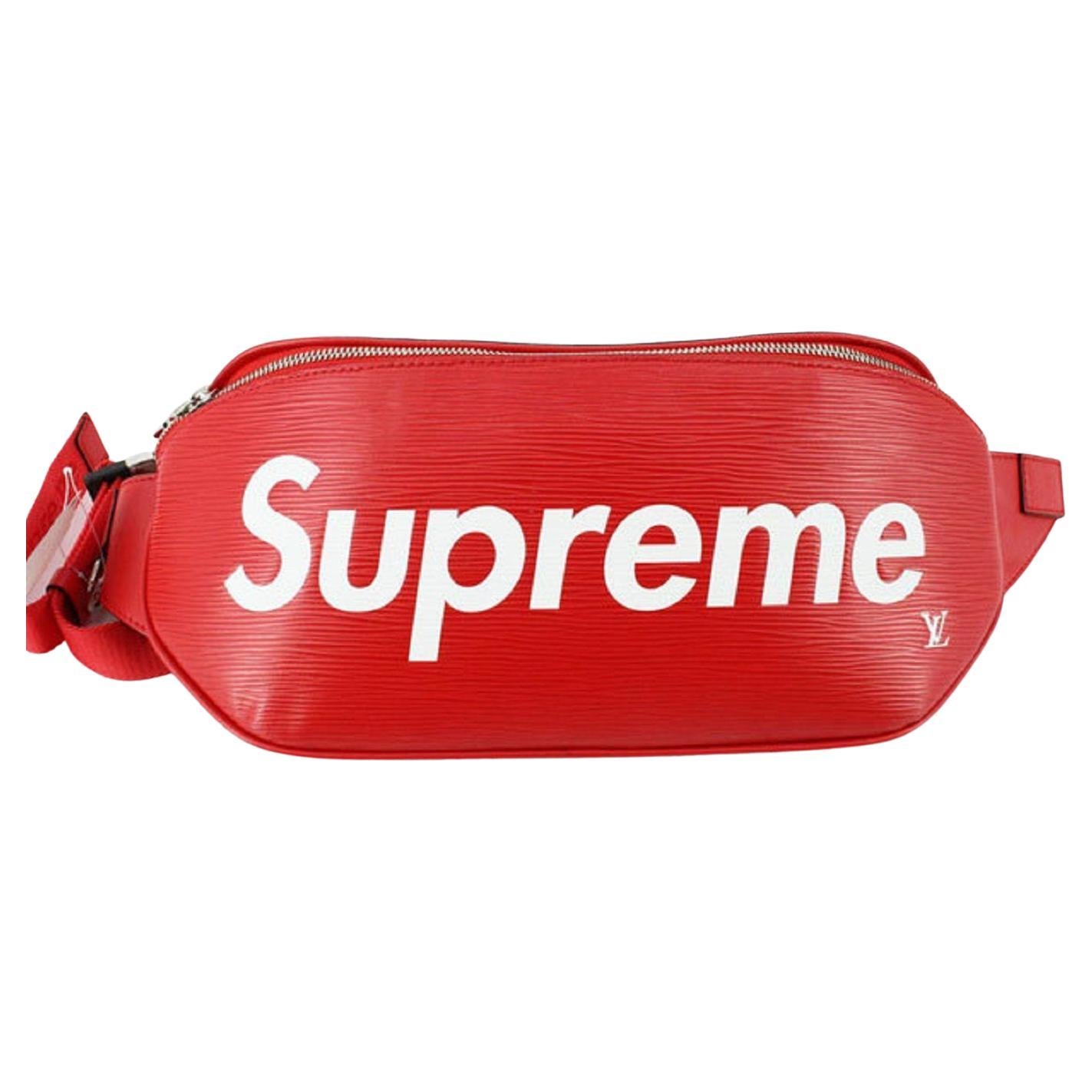 Louis Vuitton x Supreme Red White Epi Leather Bum Bag For Sale