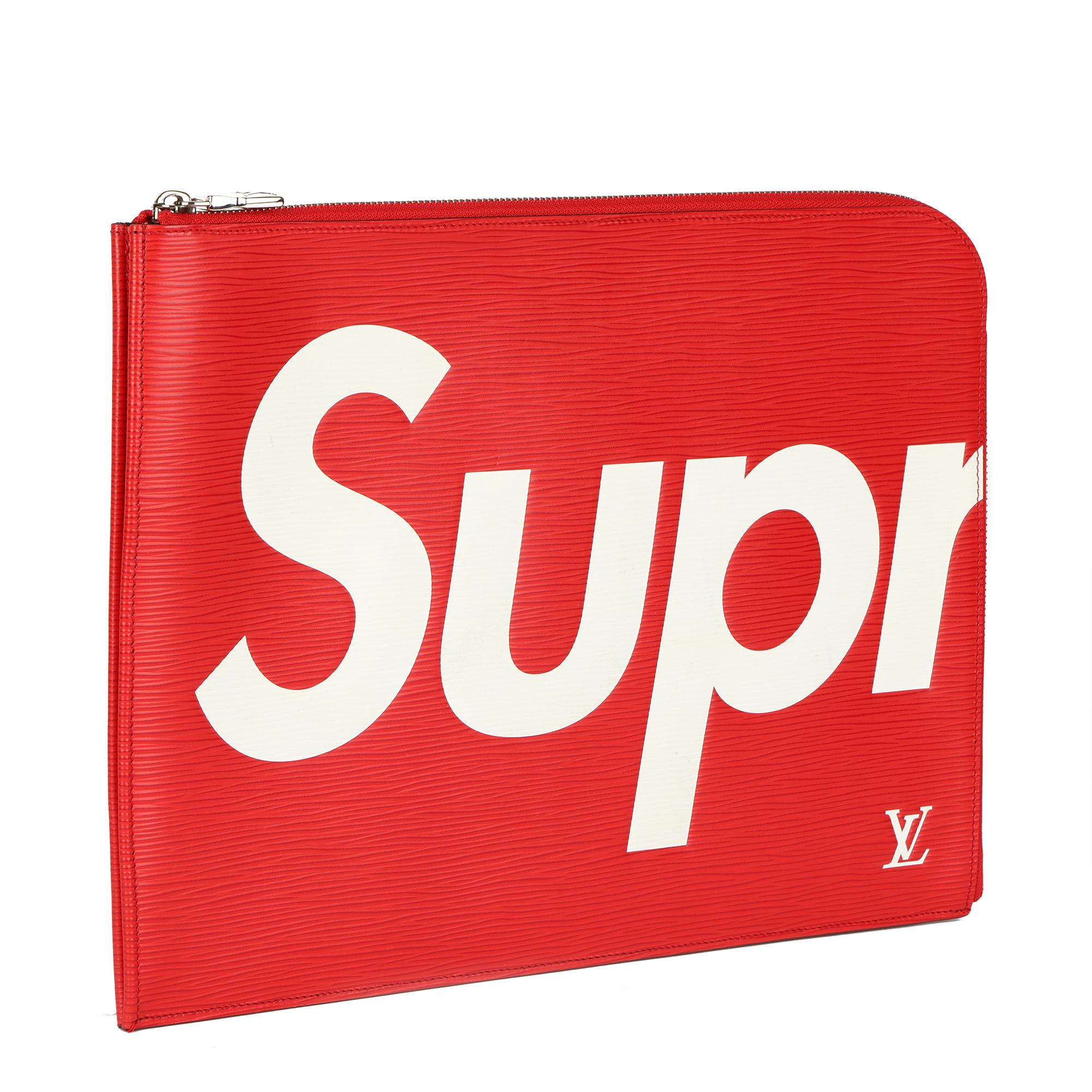 Louis Vuitton x Supreme LV x Supreme New Ultra Rare Red 110/44 Monogram  Initiale For Sale at 1stDibs