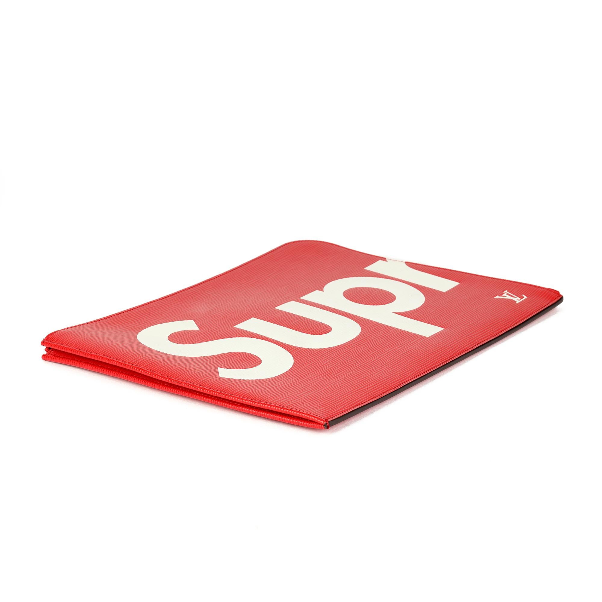 Louis Vuitton x Supreme Red & White Epi Leather Pochette Jour GM 2