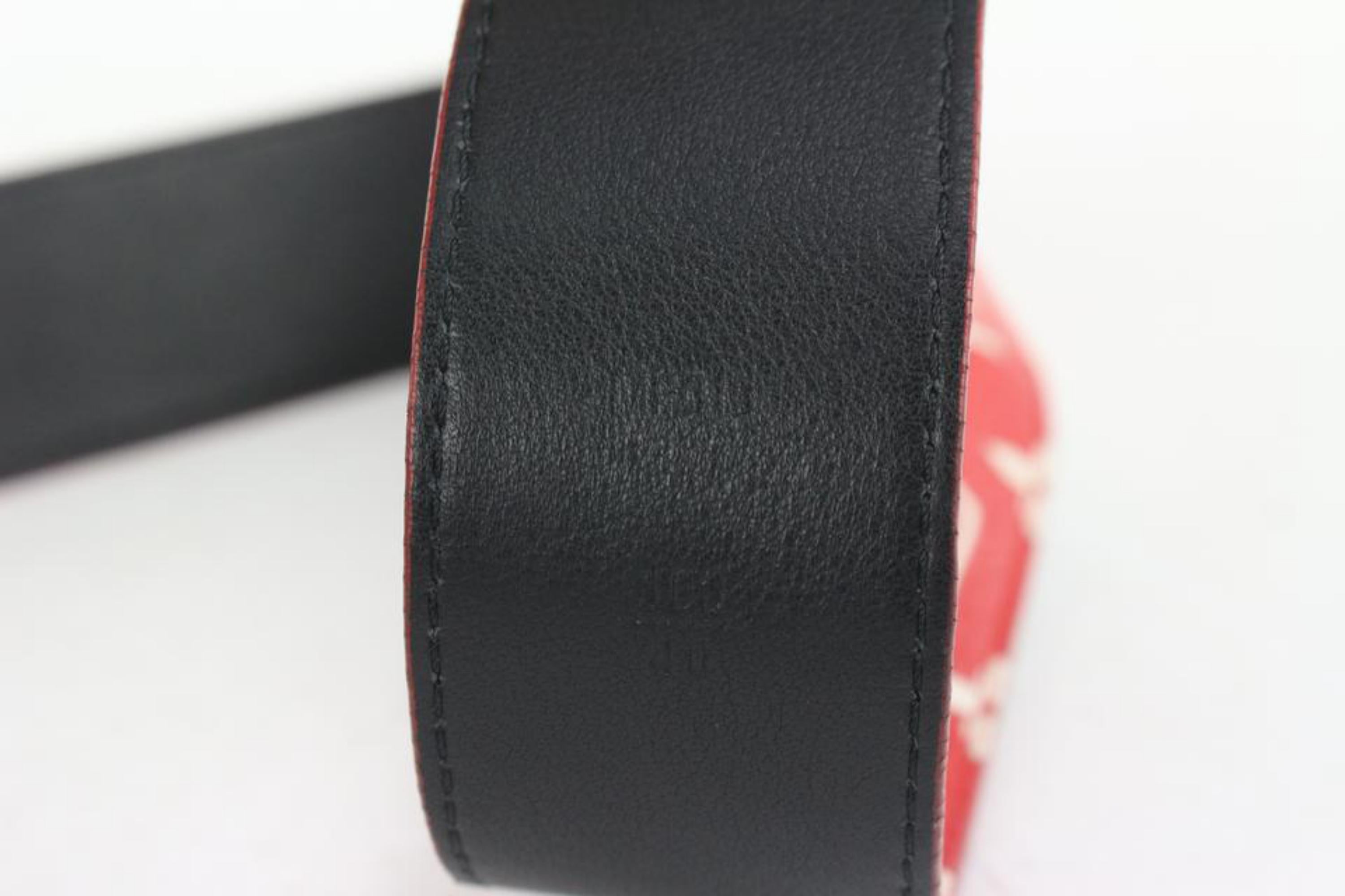 Louis Vuitton x Supreme Ultra Rare Red 100/40 Monogram Initiales Belt 118lv27 For Sale 5