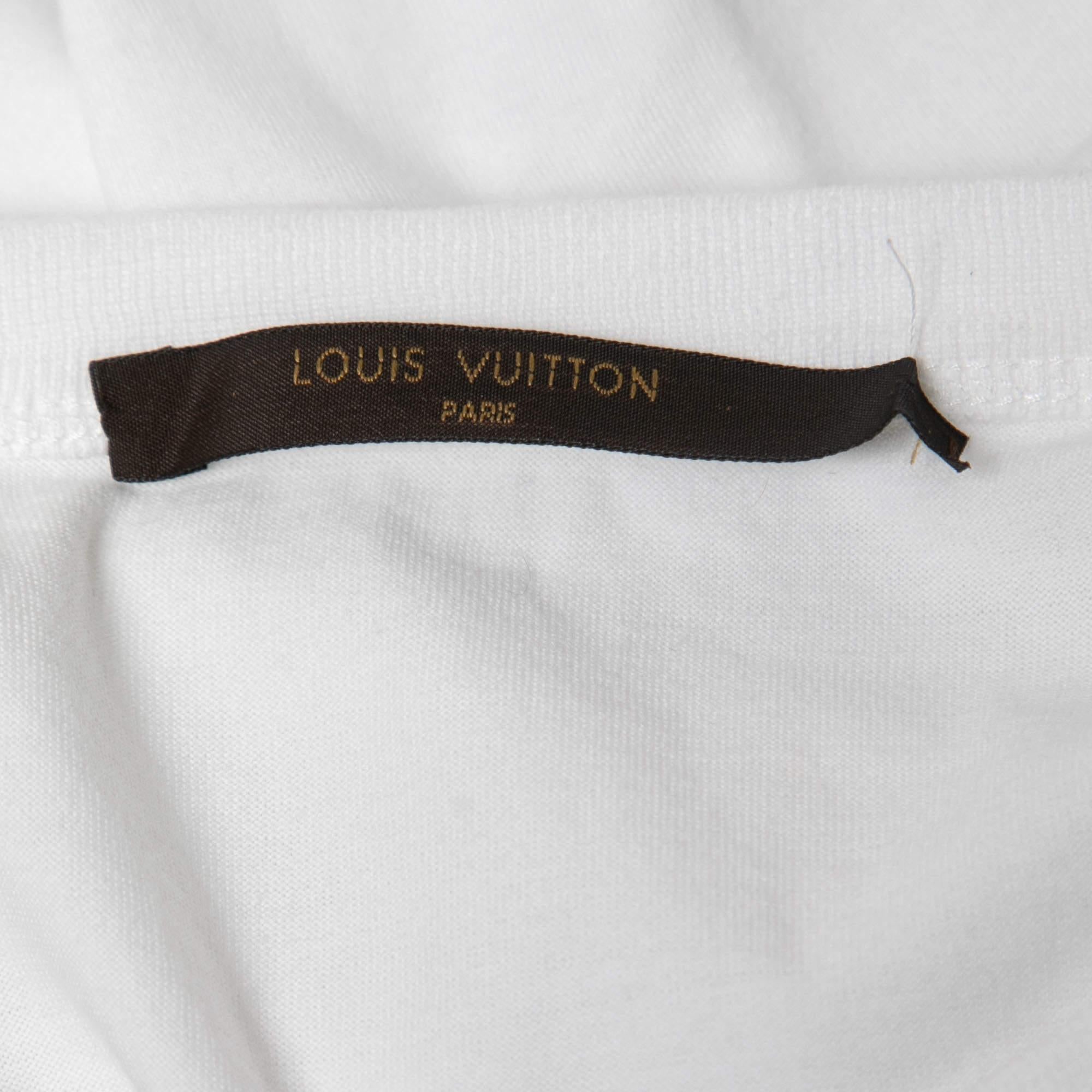 Louis Vuitton X Supreme White Cotton Logo Print T-Shirt S In Good Condition In Dubai, Al Qouz 2