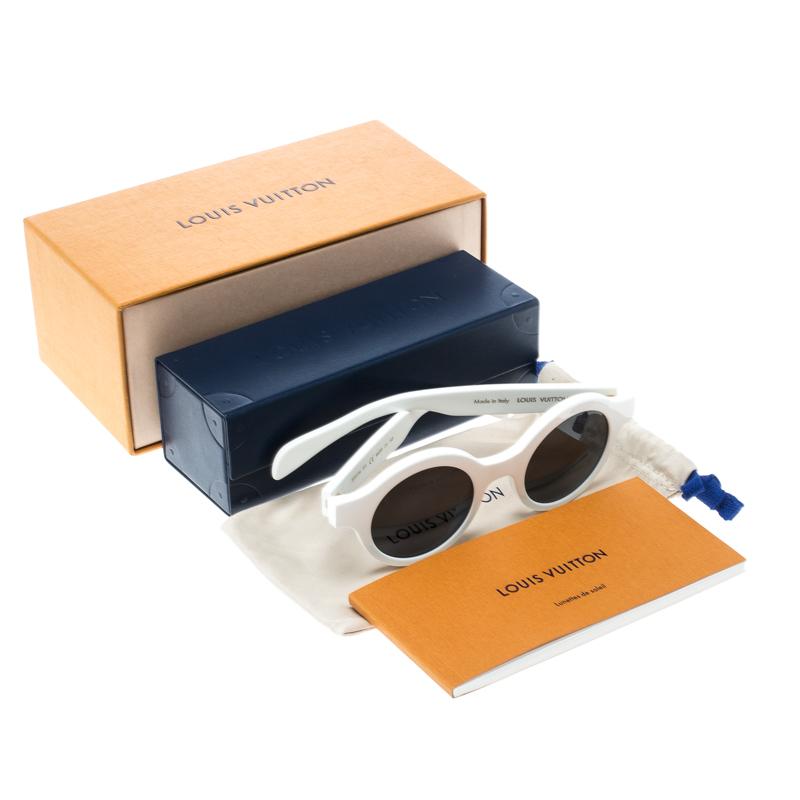 Louis Vuitton x Supreme White / Grey Z0991W Downtown Round Sunglasses 2
