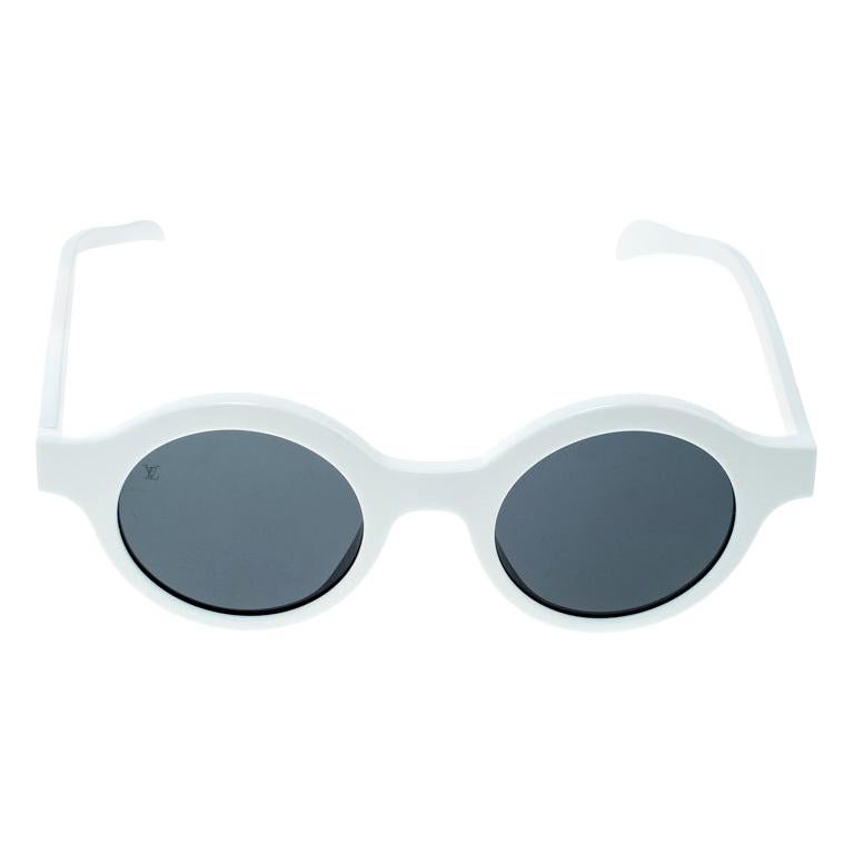 Examen album gør ikke gispende Louis Vuitton x Supreme White / Grey Z0991W Downtown Round Sunglasses For  Sale at 1stDibs