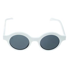 Louis Vuitton x Supreme White / Grey Z0991W Downtown Round Sunglasses