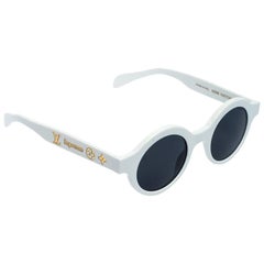 Louis Vuitton x Supreme Weiß / Grau Z0991W Downtown Runde Sonnenbrille