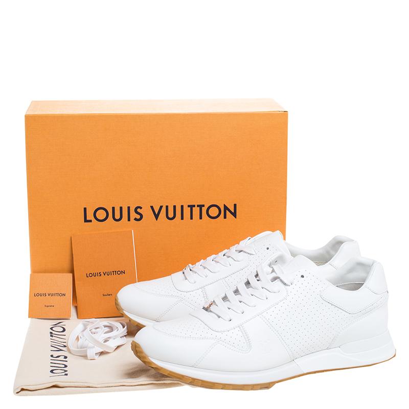 Louis Vuitton x Supreme White Leather Run Away Sneakers