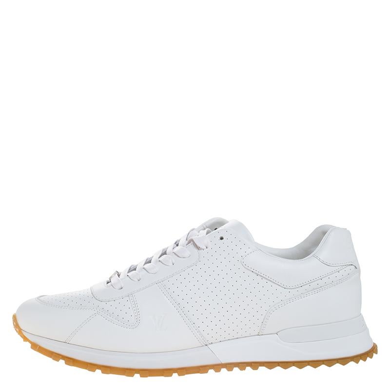 Men's Louis Vuitton x Supreme White Leather Run Away Sneakers Size 43.5