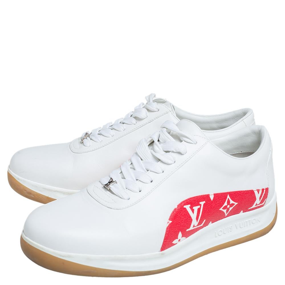 Louis Vuitton x Supreme White Monogram Canvas Trim Sport Sneakers Size 40 1