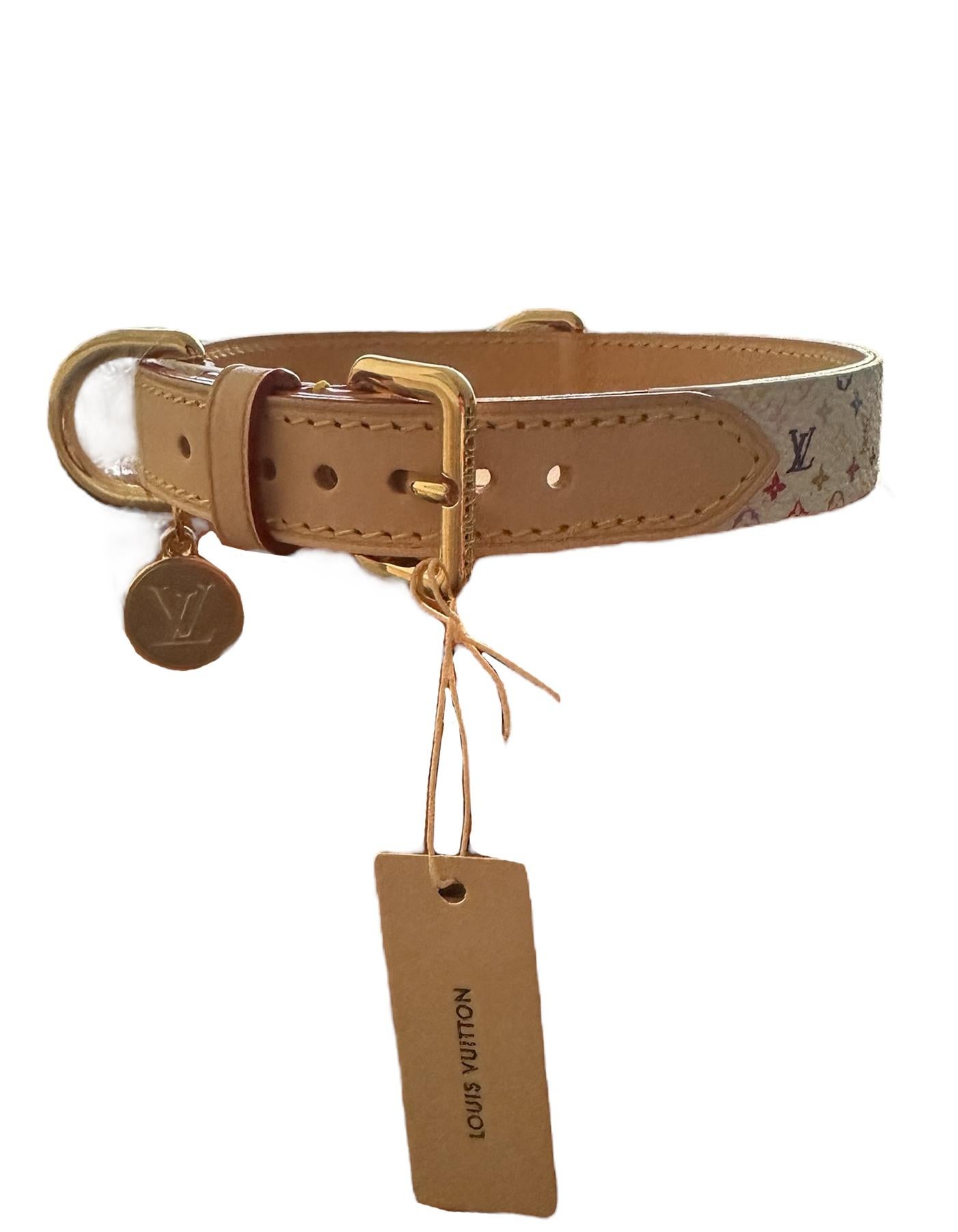 Brown Louis Vuitton x Takashi 2025 Murakami Monogram Multicolor Dog Collar MM