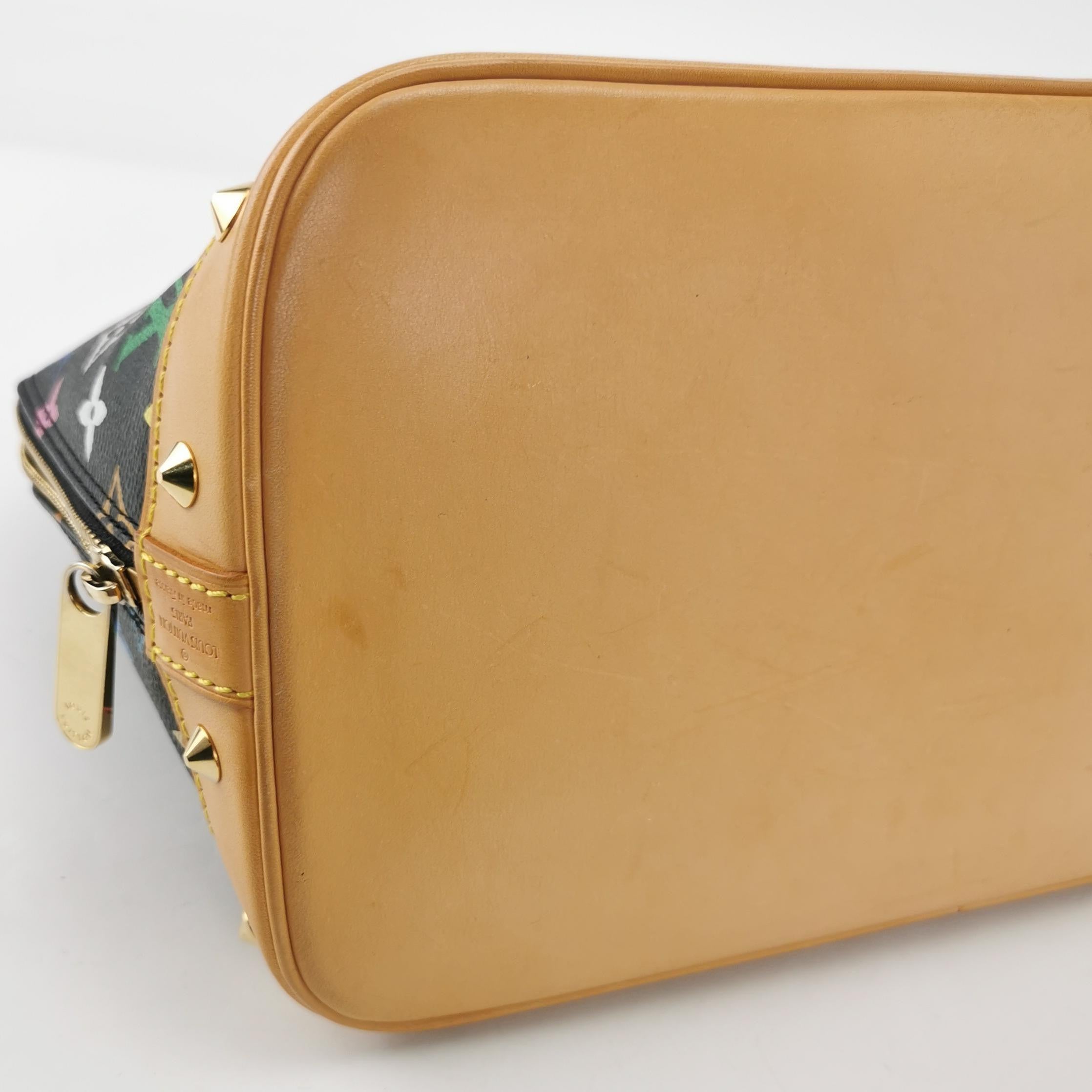 Louis Vuitton x Takashi Murakami Alma Small Black Multicolor For Sale 7