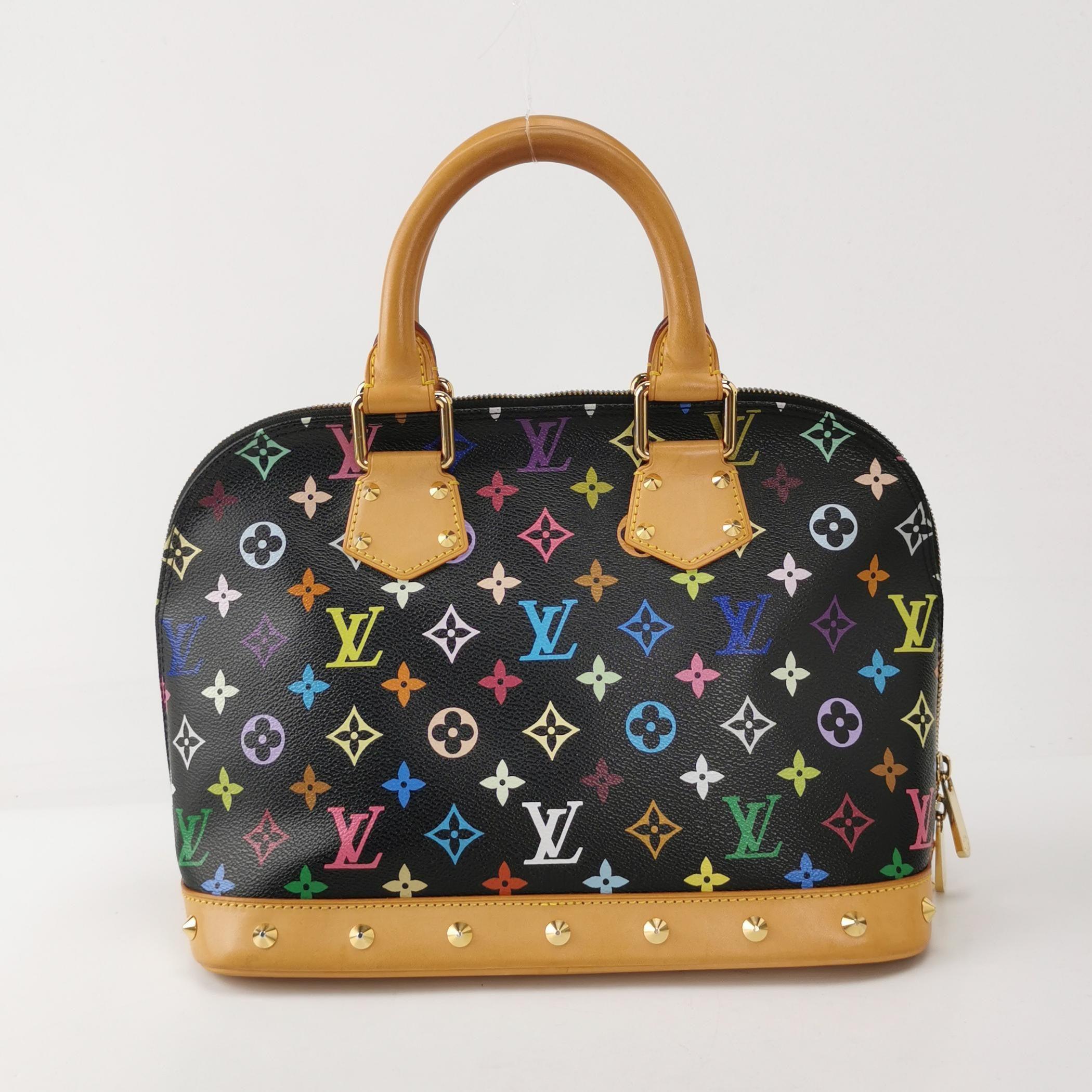 Louis Vuitton x Takashi Murakami Alma Small Black Multicolor In Good Condition For Sale In AUBERVILLIERS, FR