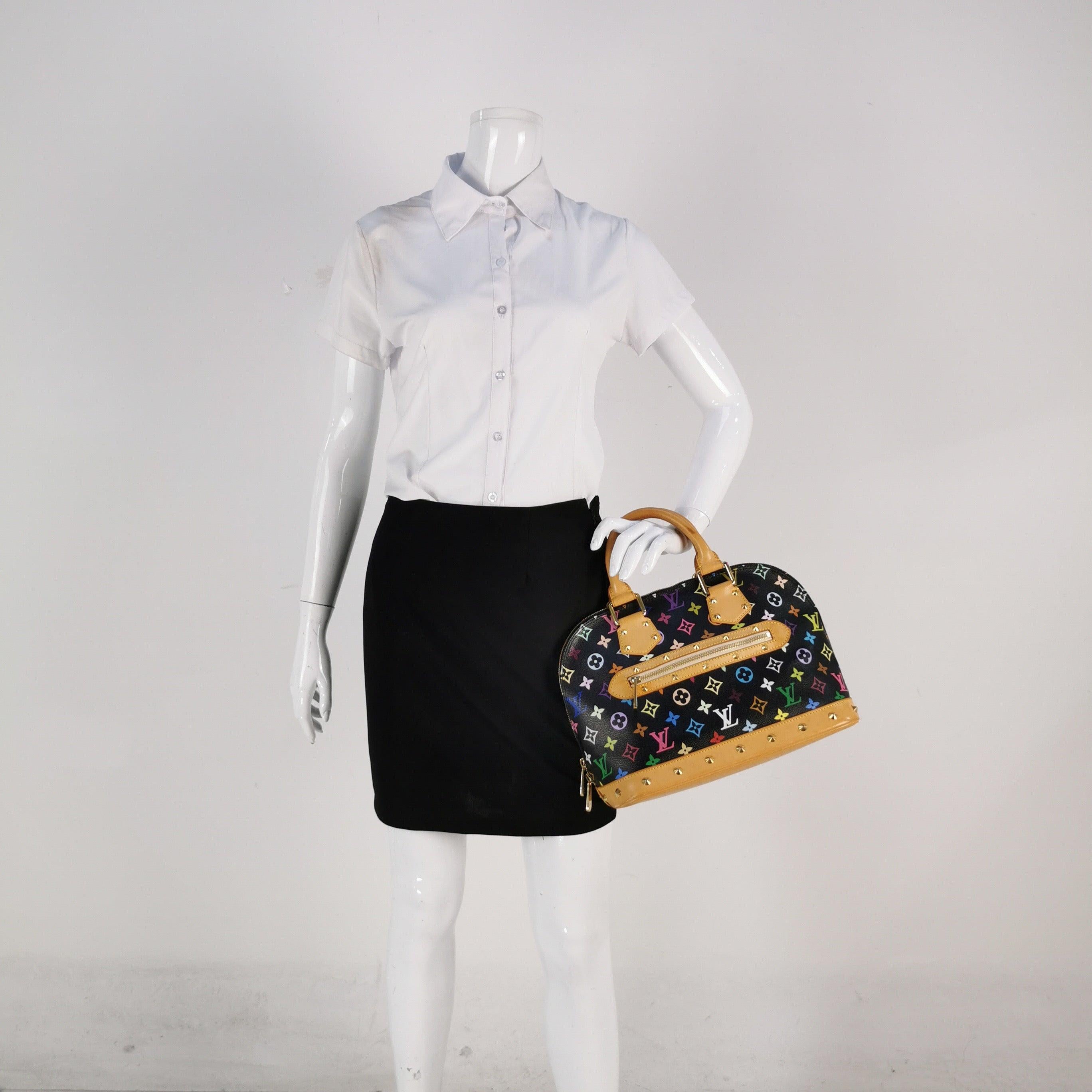 Louis Vuitton x Takashi Murakami Alma Small Black Multicolor For Sale 1