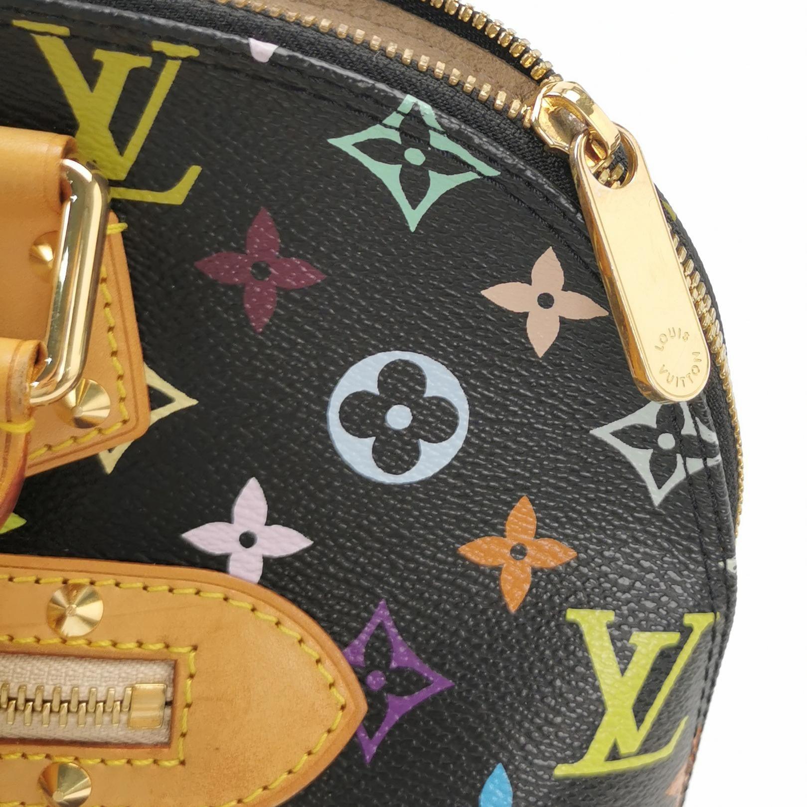 Louis Vuitton x Takashi Murakami Alma Small Black Multicolor For Sale 3