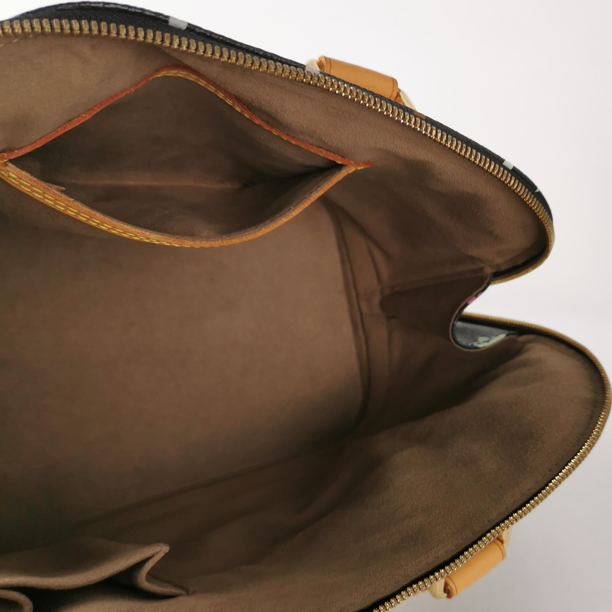Louis Vuitton x Takashi Murakami Alma Small Black Multicolor For Sale 4