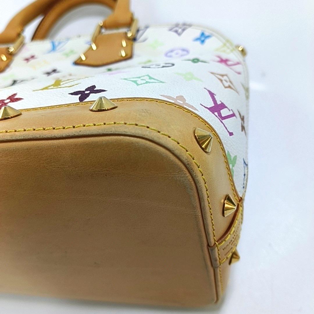 Louis Vuitton x Takashi Murakami Alma Small White Multicolor For Sale 8