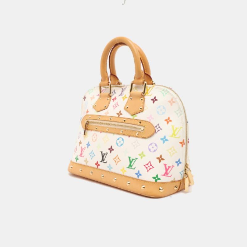 Louis Vuitton x Takashi Murakami Alma Small White Multicolor In Good Condition In AUBERVILLIERS, FR