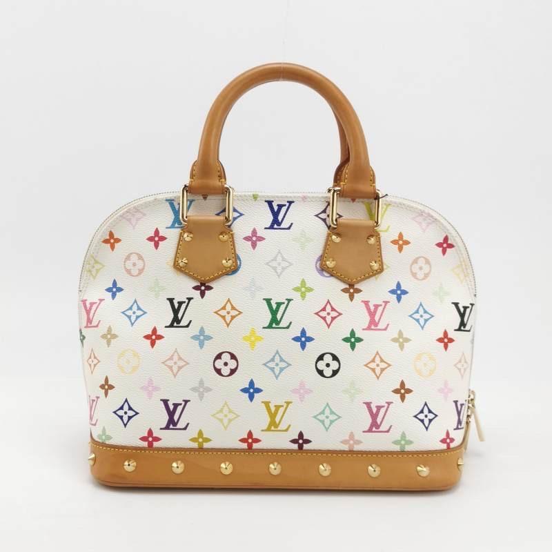 Louis Vuitton x Takashi Murakami Alma Small White Multicolor In Good Condition In AUBERVILLIERS, FR