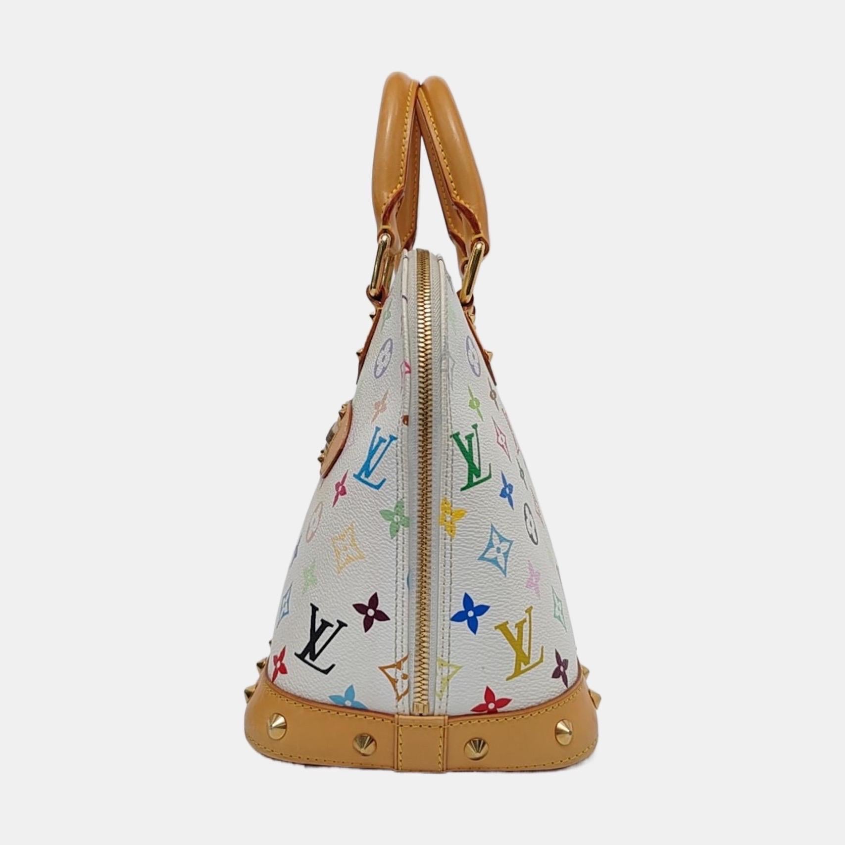 Louis Vuitton x Takashi Murakami Alma Small White Multicolor In Good Condition For Sale In AUBERVILLIERS, FR