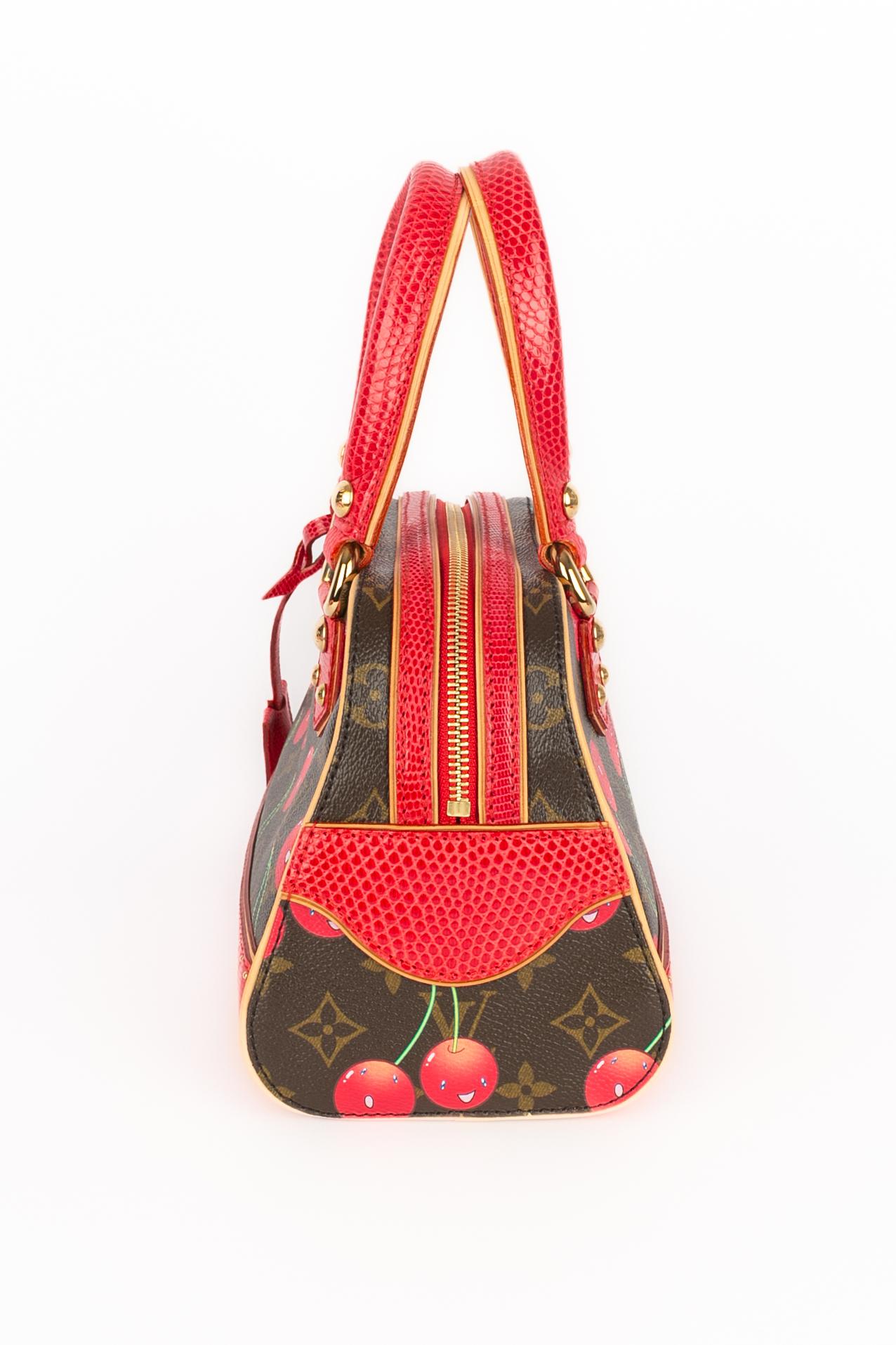 Bianco Borsa Louis Vuitton x Takashi Murakami Neo Deauville Cherries 2005 in edizione limitata in vendita