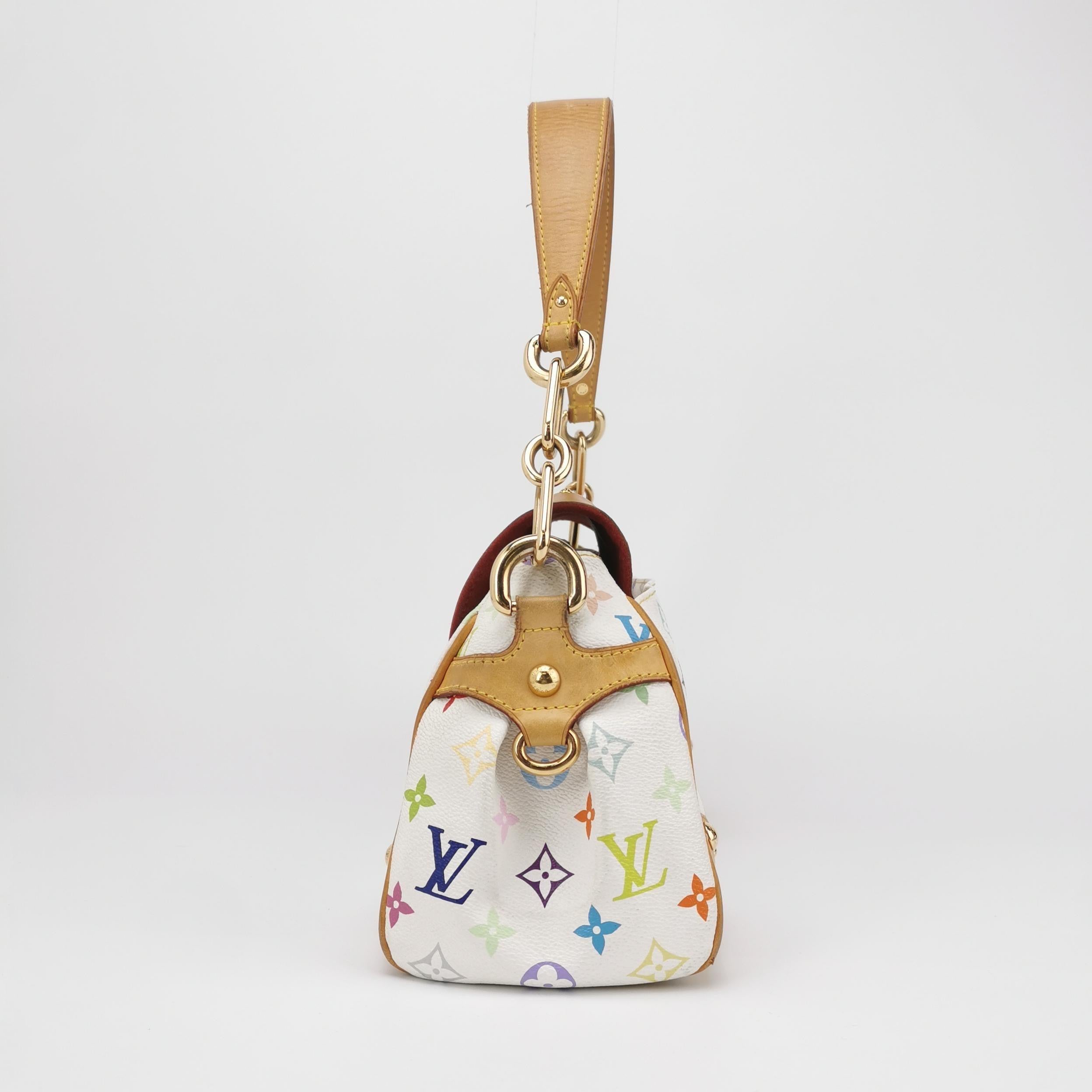 Beige Louis Vuitton x Takashi Murakami Beverly Medium Shoulder Bag
