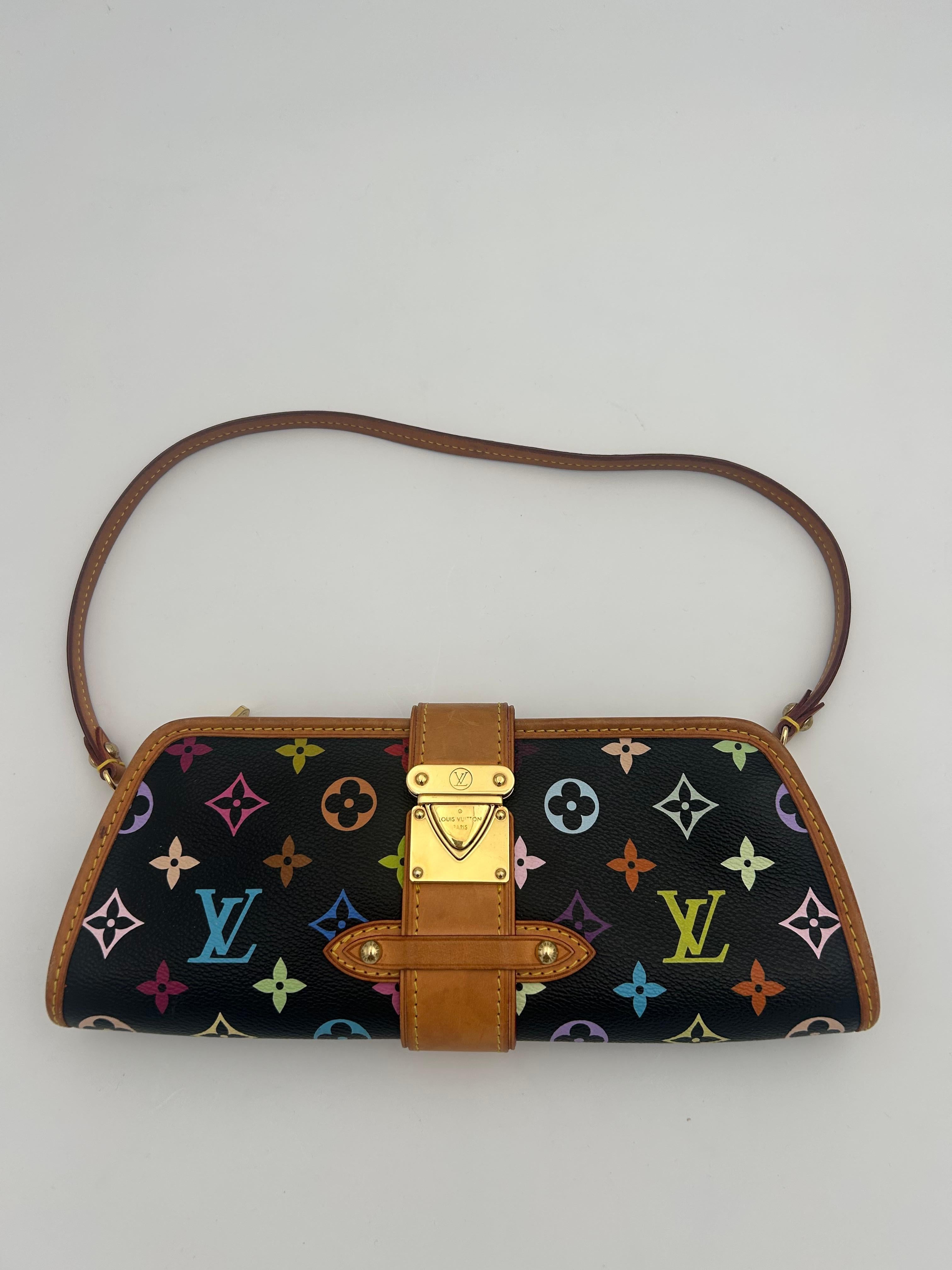 Louis Vuitton x Takashi Murakami Schwarze Shirley Umhängetasche im Zustand „Gut“ im Angebot in Palm Beach, FL
