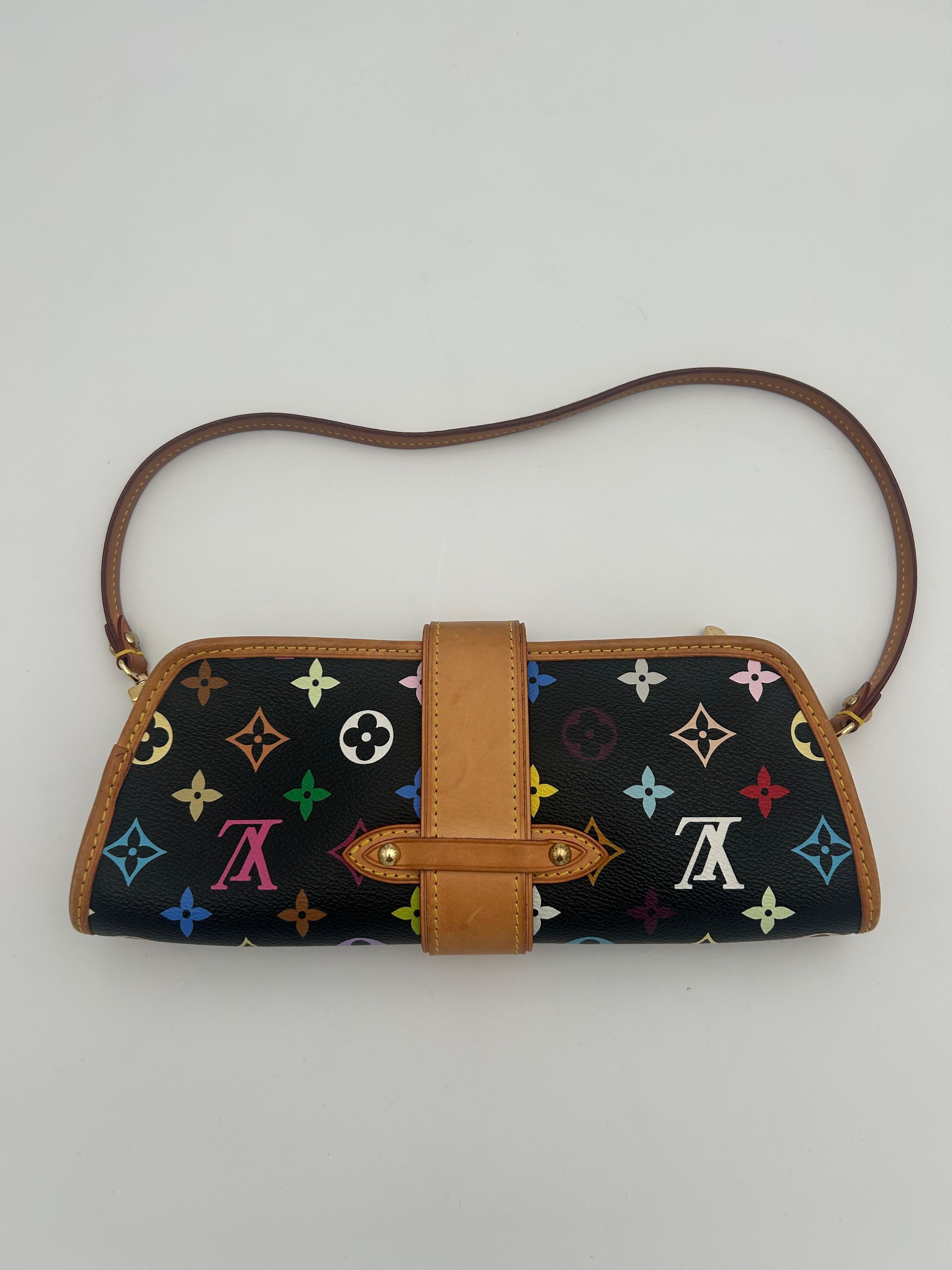Louis Vuitton x Takashi Murakami Schwarze Shirley Umhängetasche für Damen oder Herren im Angebot