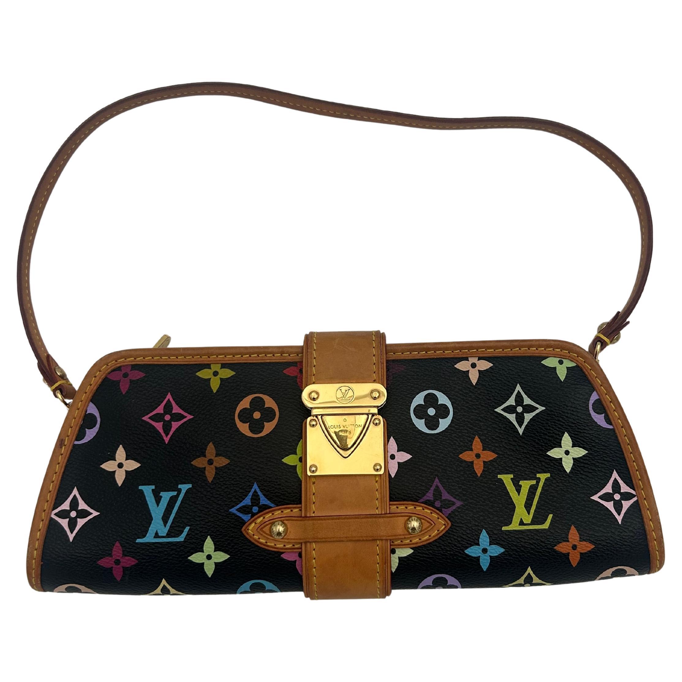 Louis Vuitton x Takashi Murakami Schwarze Shirley Umhängetasche im Angebot