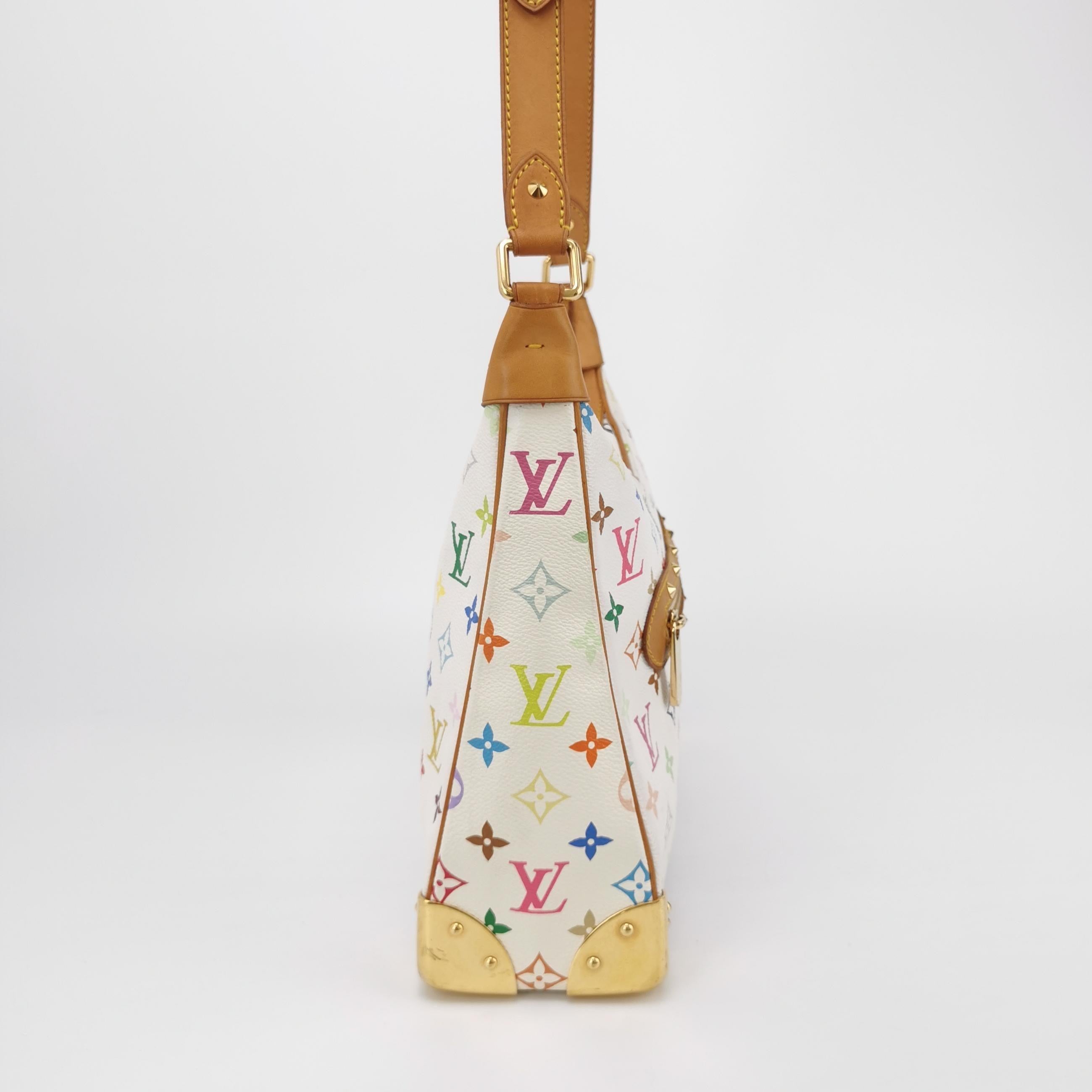 Louis Vuitton x Takashi Murakami Boulogne Medium Hobo Shoulder Bag
 These are professional photos of the actual bag .
 Design by the French fashion house, Louis Vuitton in collaboration with Takashi Murakami.
 Condition: GOOD
 This authentic