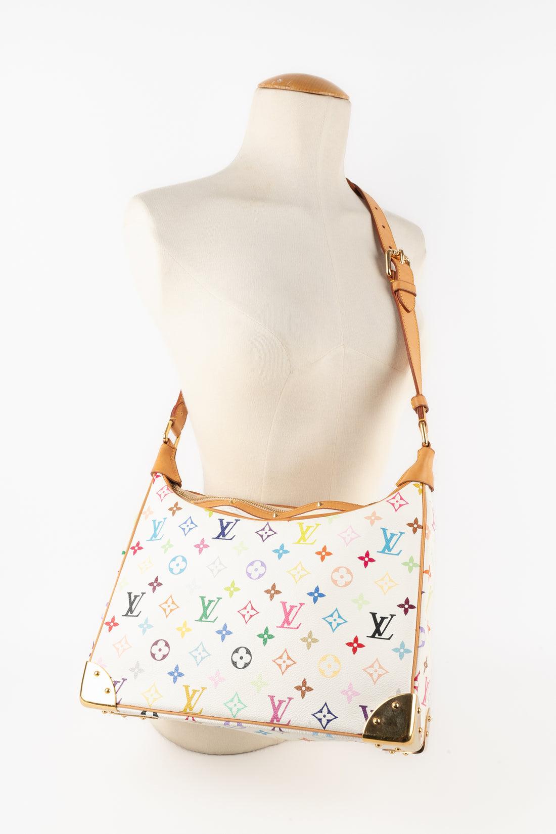 White Louis Vuitton x Takashi Murakami Boulogne Multicolored Monogramed Bag, 2004